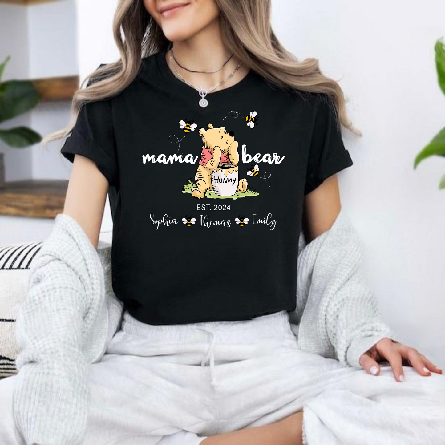 Custom Mama Bear Shirt – Personalized with Kids’ Names and Important Dates
