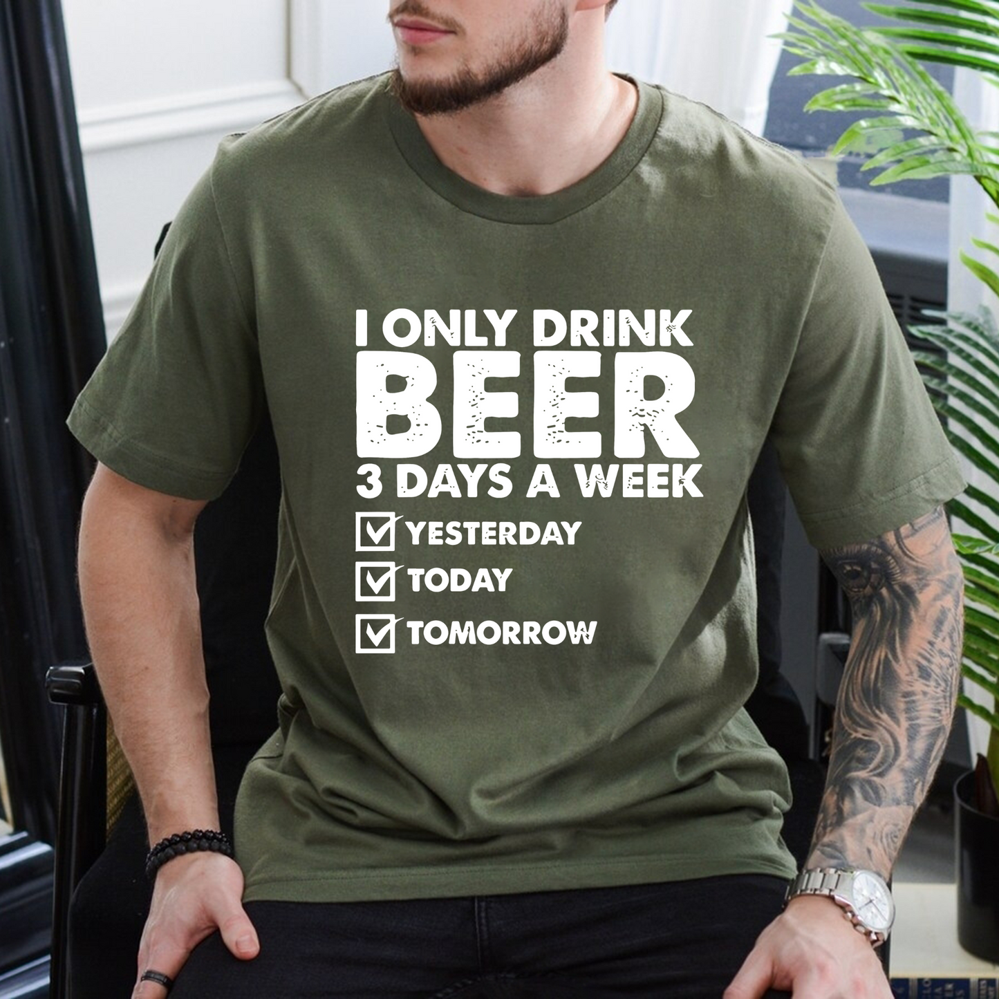 I Only Drink Beer 3 Days A Week - Bier-Shirt für Herren