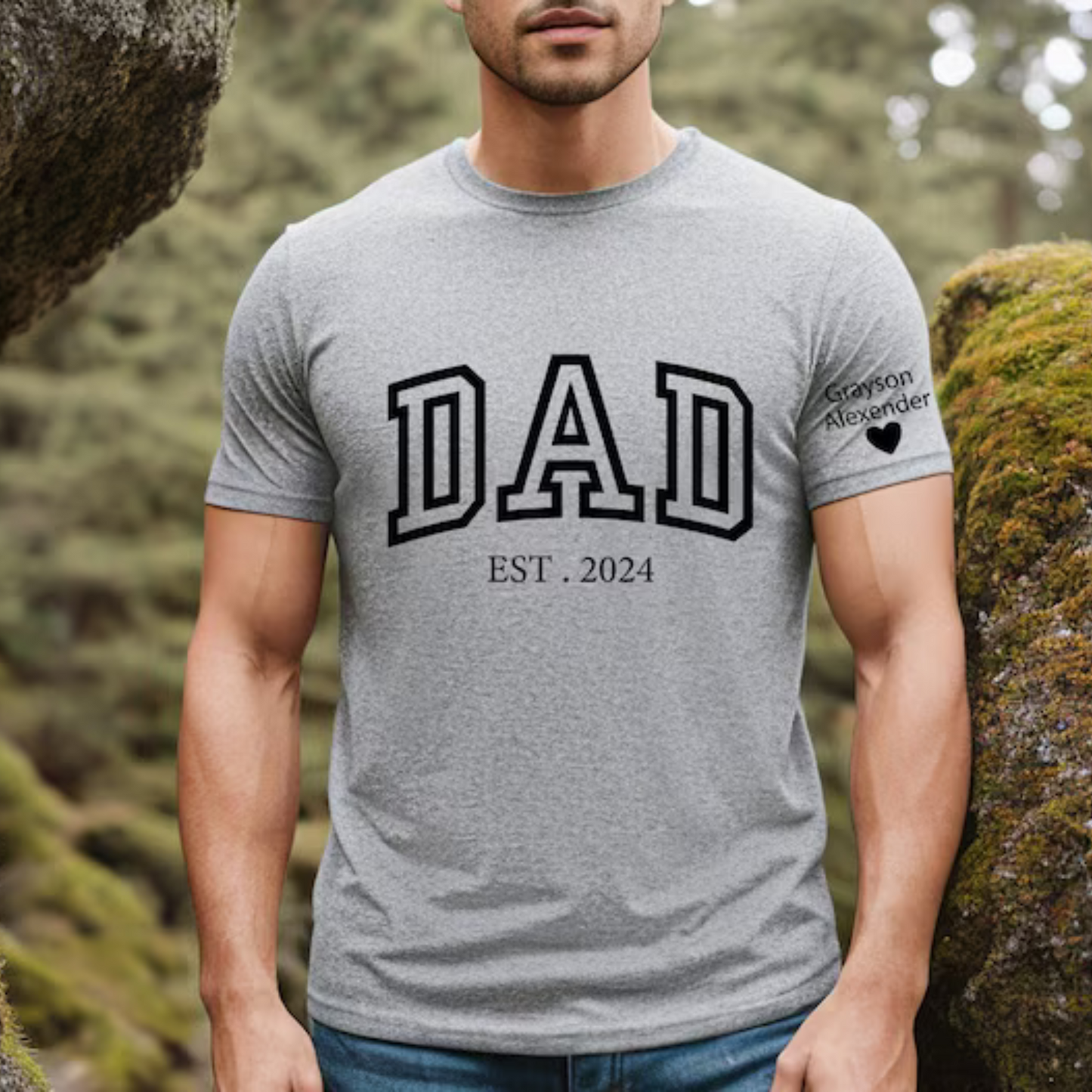 Vater Held seit dem Ersten Jahr - Kinder Namen auf dem Ärmel - Persönliches Vatertags Geschenk