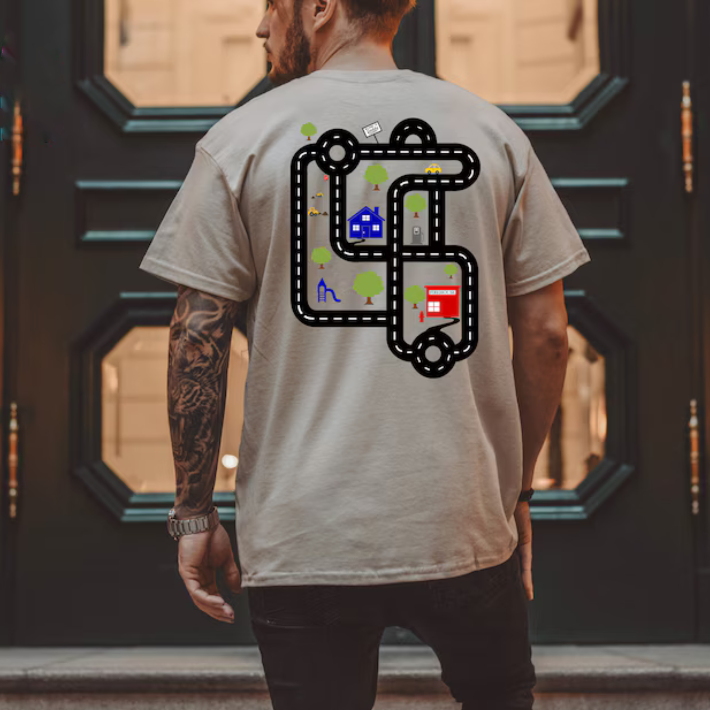 Autorennbahn-Spielshirt für Papa - Vatertags-Geschenk