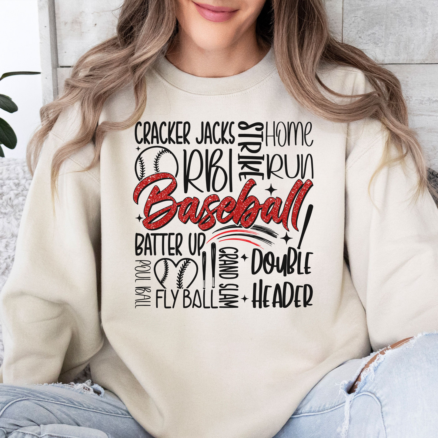 Glitzernde Unterstützung für Baseball-Mütter - Teamgeist Design