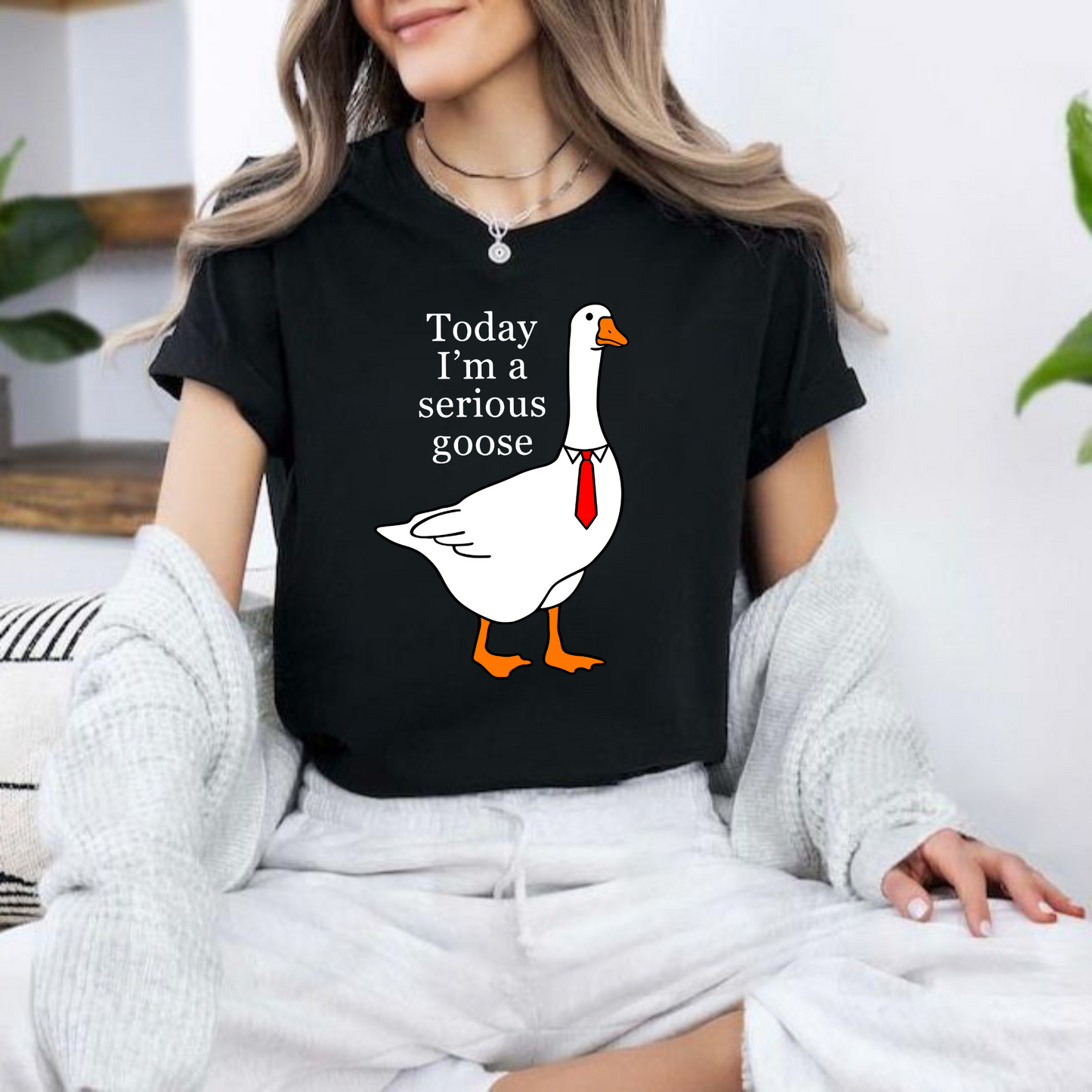 Ernsthafte Gans - Lustiges Freizeitshirt - Geschenkidee