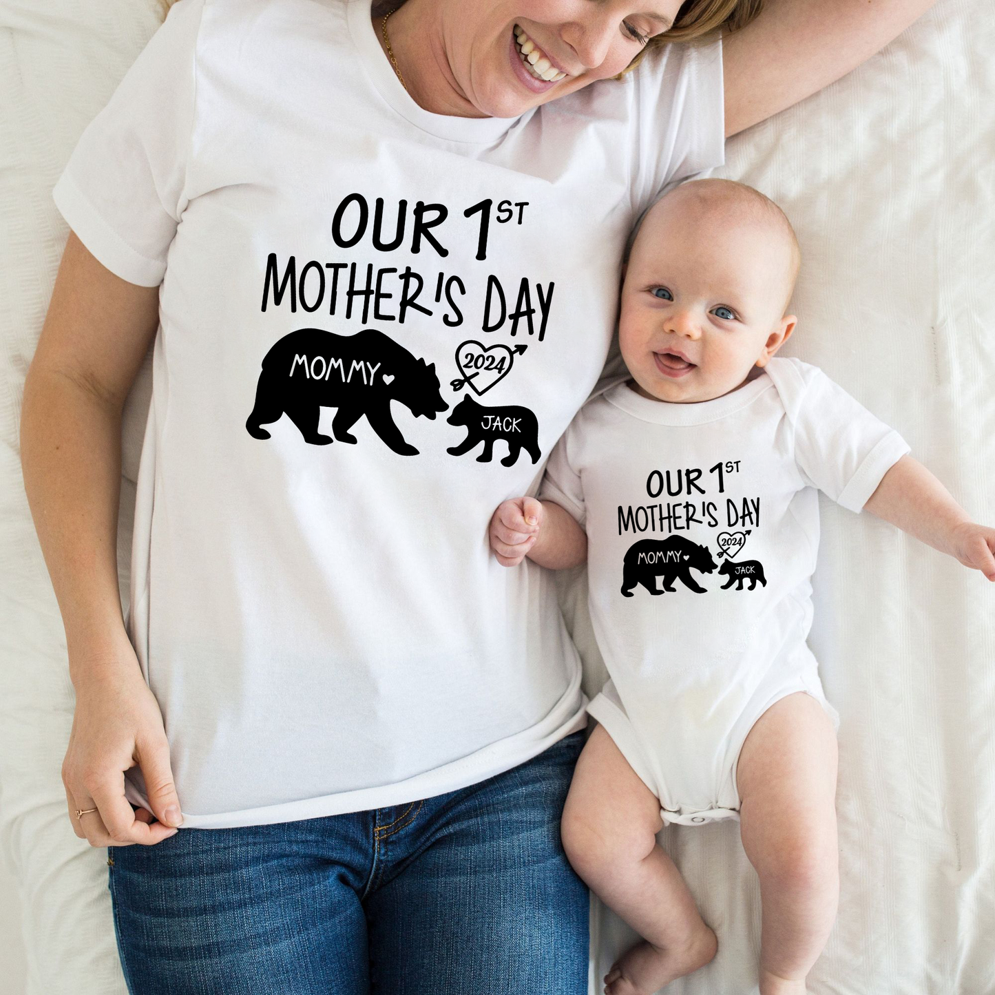 Unser Erster Muttertag - Personalisierte Shirts für Mutter und Kind