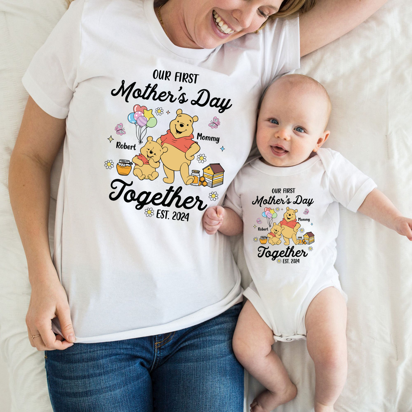 Our First Mother's Day Together Custom Name & Year Family Tee