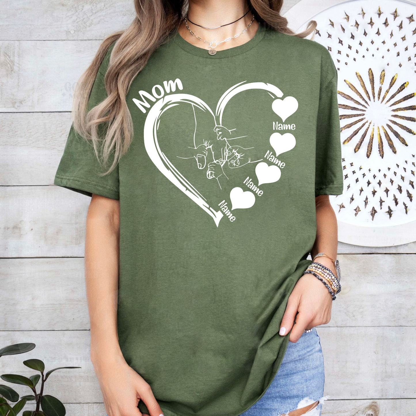 Personalisiertes Herz mit Kindernamen - Geschenk für Mama und Oma