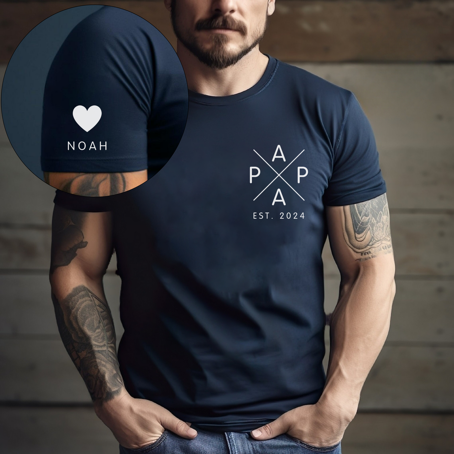 Persönliche Meilensteine & Namen Highlight Shirt - Für Papa