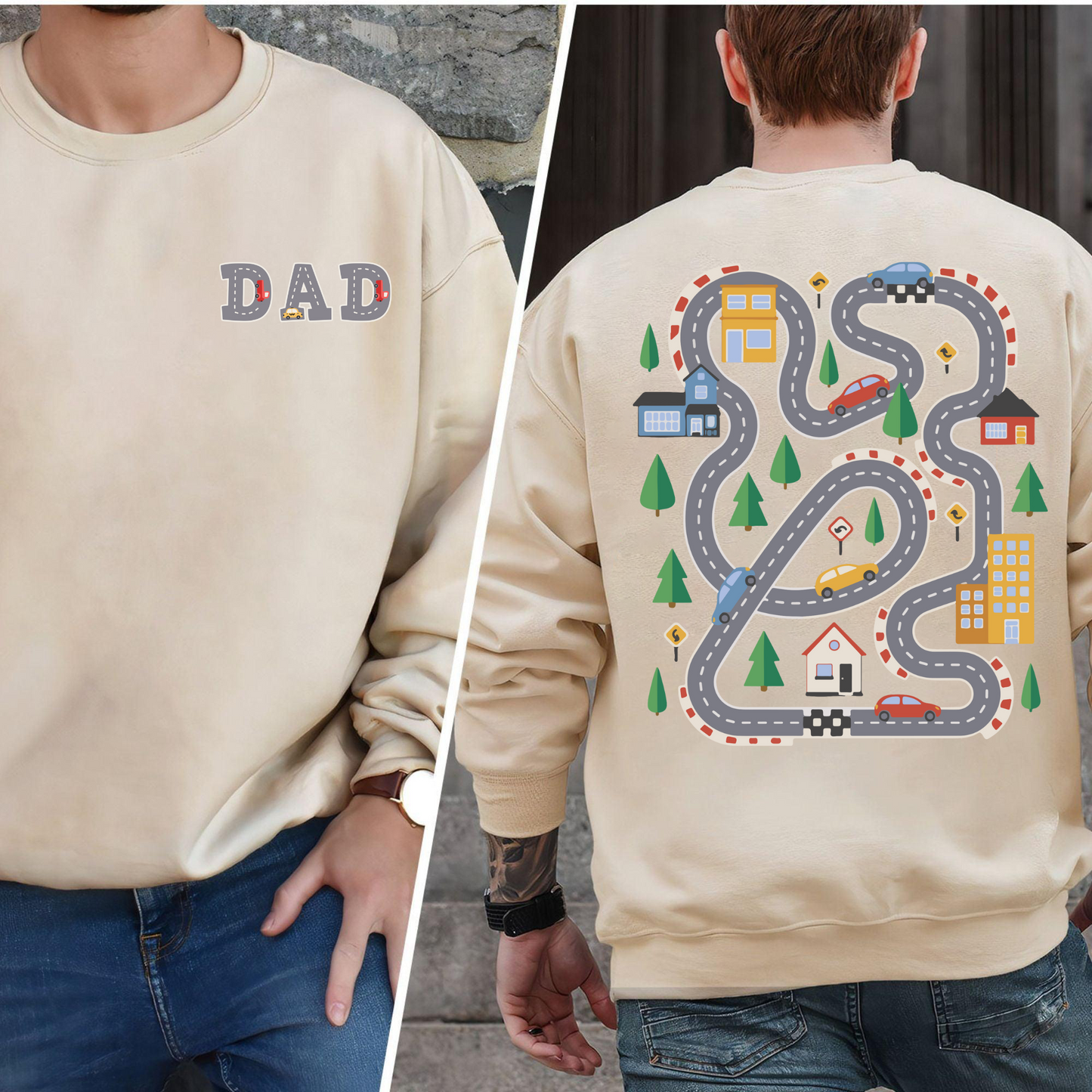 Play Car Race On Dad's Back