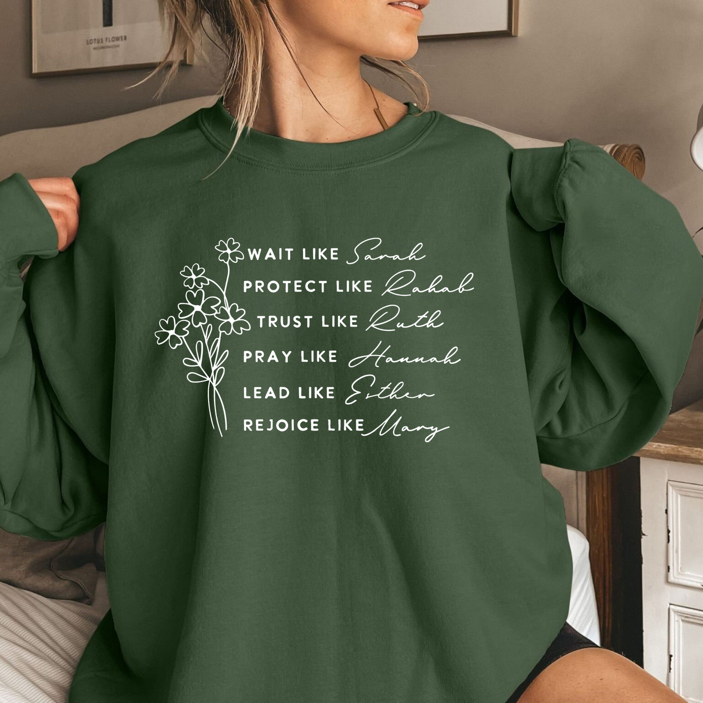 Frauen der Bibel - Glaubens-T-Shirt mit Blumenmotiv, Geschenk für Christen
