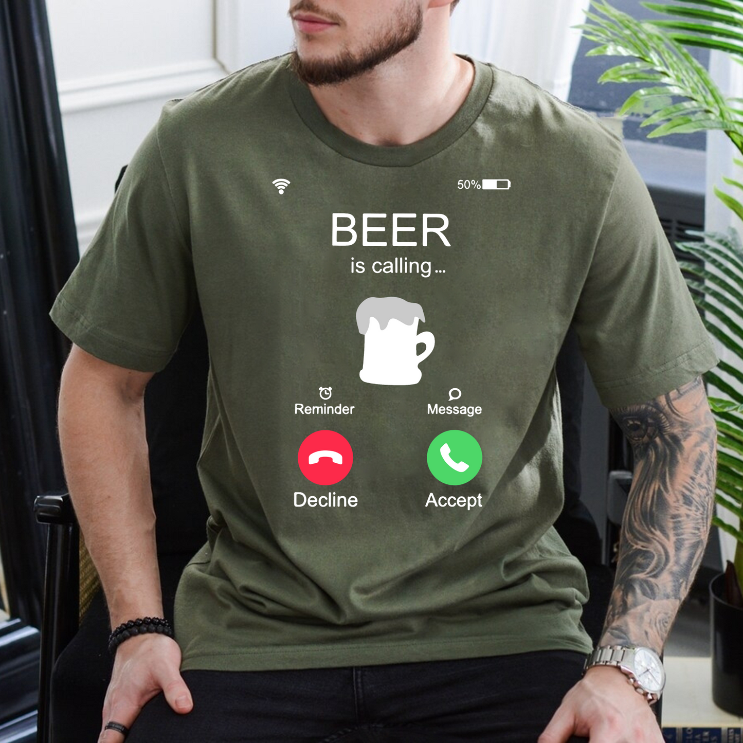 Anruf für Bier - Lustiges T-Shirt für Freizeit und Spaß