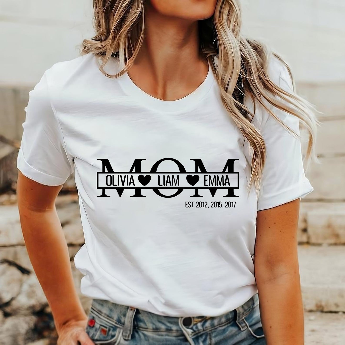 Mama Shirt mit Kindernamen, Personalisiertes Mama Geschenk
