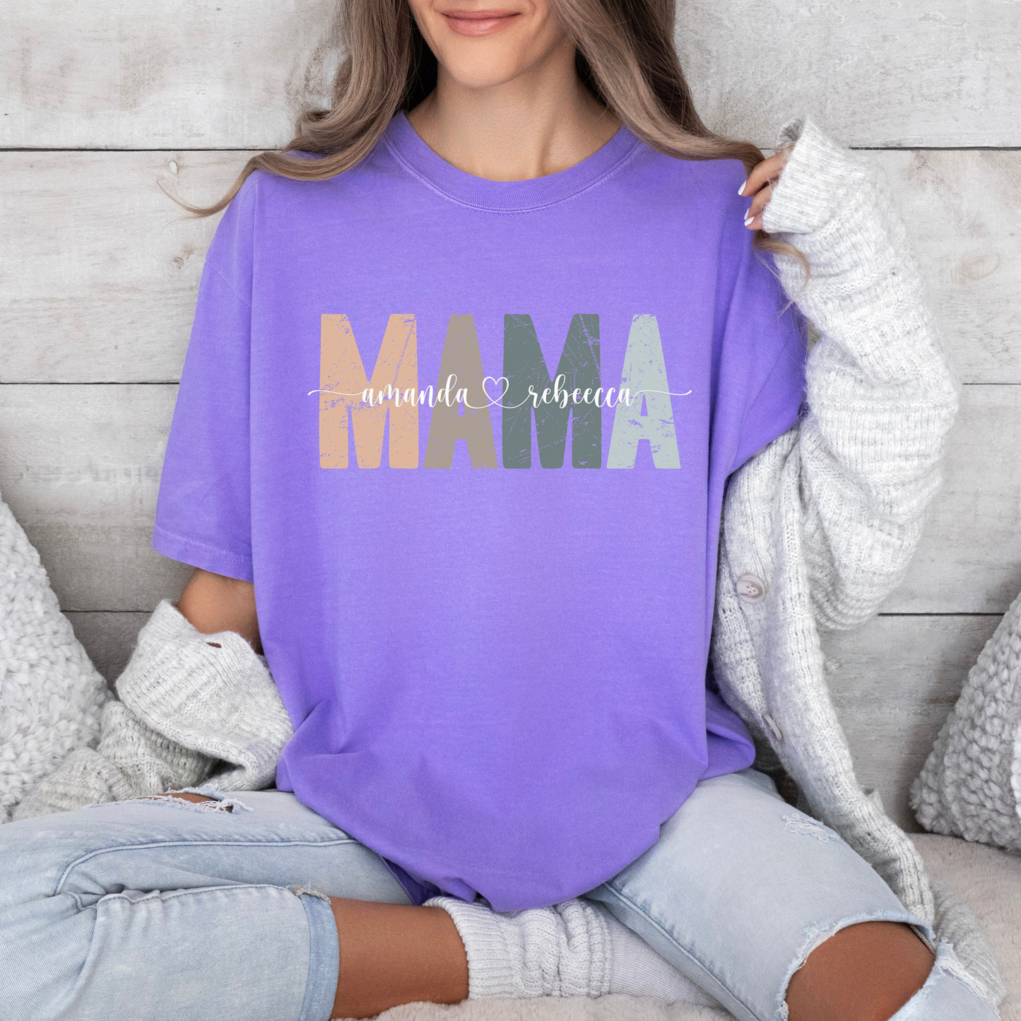 Personalisierte Mama Retro Shirt - Geschenk für Mütter