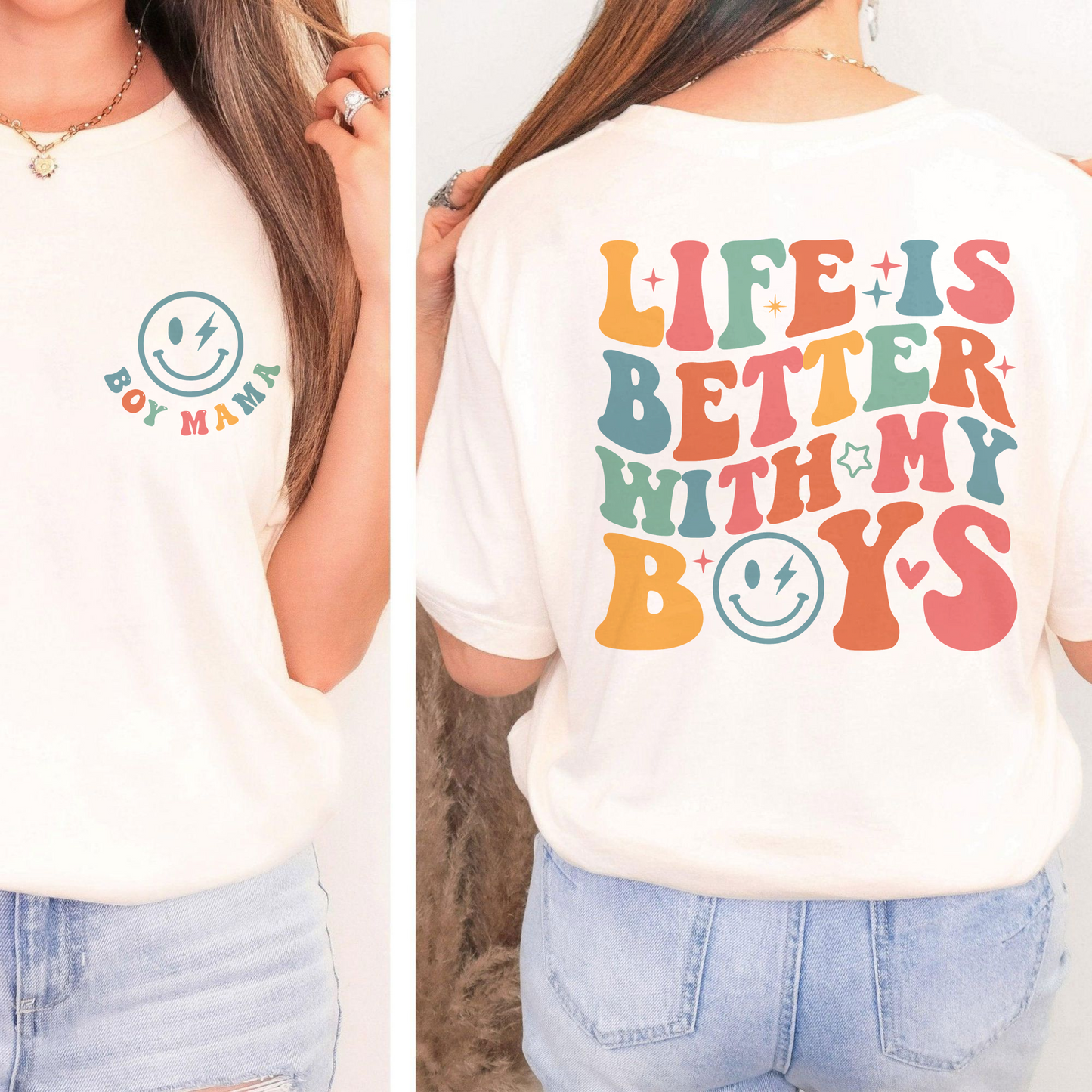 Life is Better With My Boys Shirt - Mom of Boys Gift