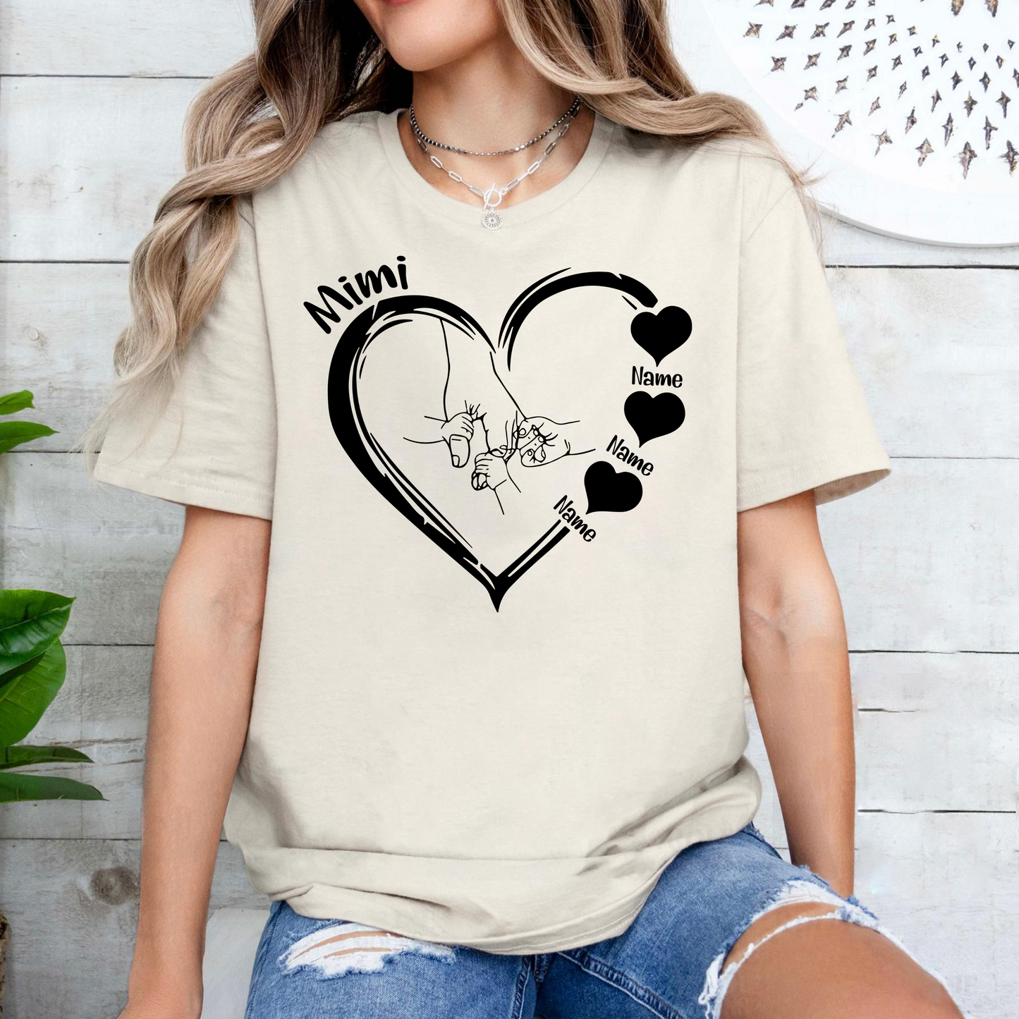 Personalisiertes Herz mit Kindernamen - Geschenk für Mama und Oma