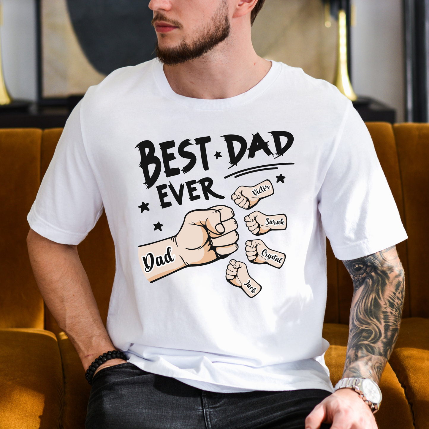 Dad and Kid Fist Bump - Personalized Father's Day Gift