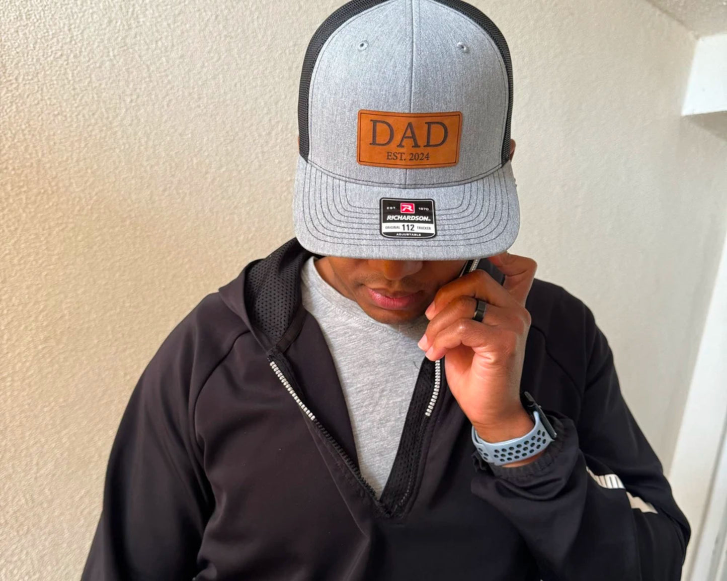 Personalisierte Vater Mütze für jedes Jahr - Echtes Leder - Geschenk für den Vater