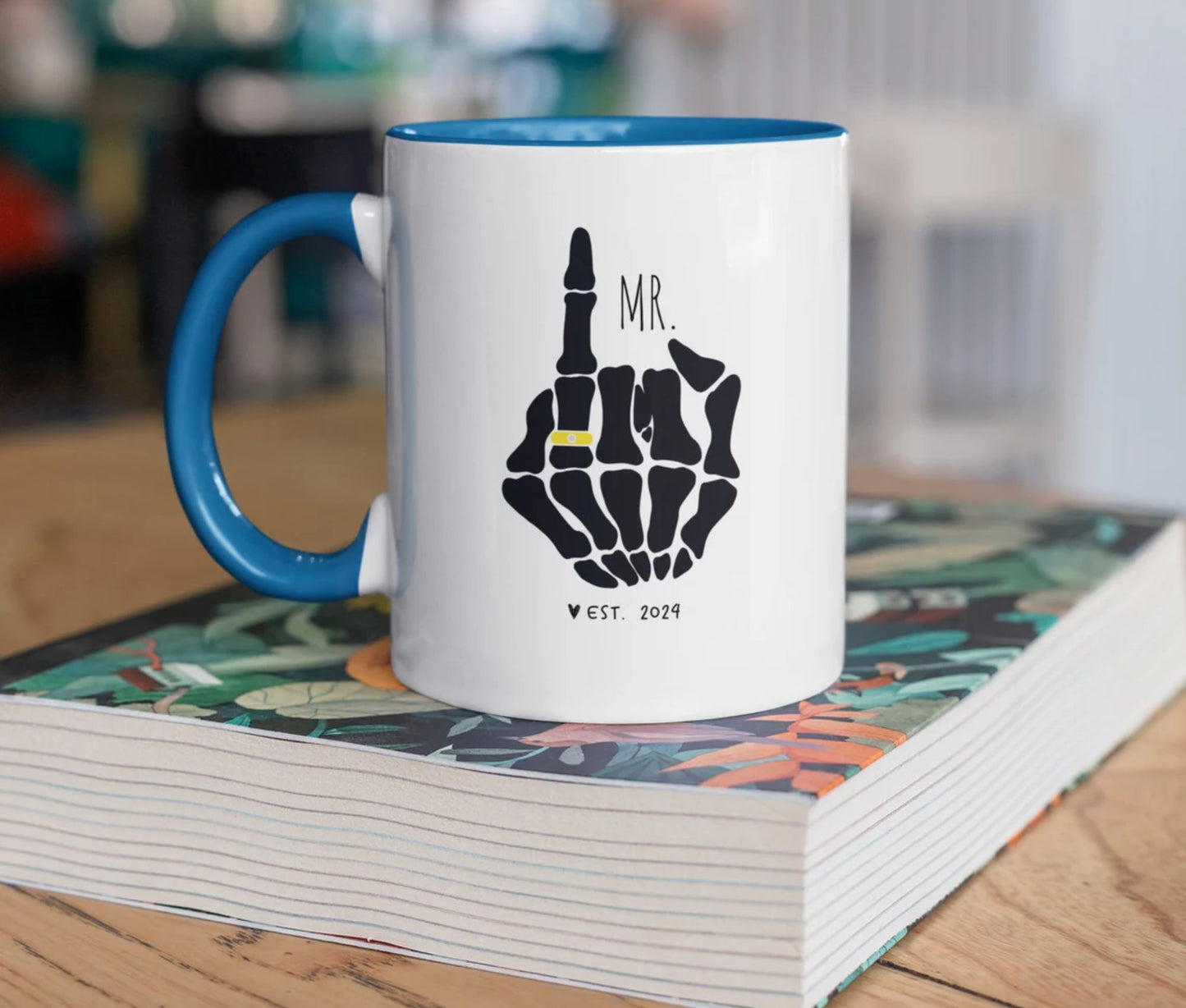 Lustige Mr. und Mrs. Tasse - Verlobungsgeschenk, Paar Kaffeetasse