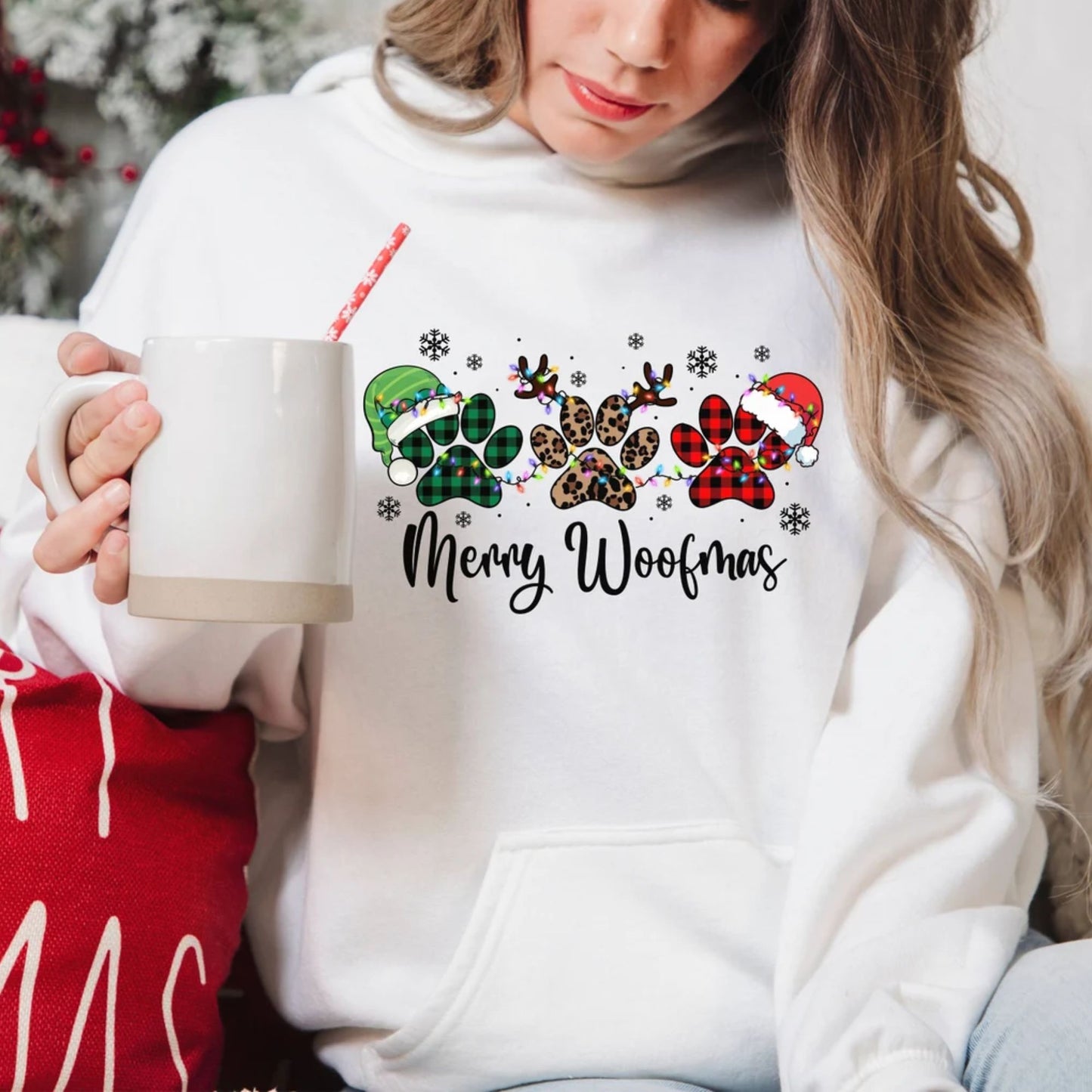 Merry Woofmas Sweatshirt - Weihnachtsgeschenk für Hundefreunde