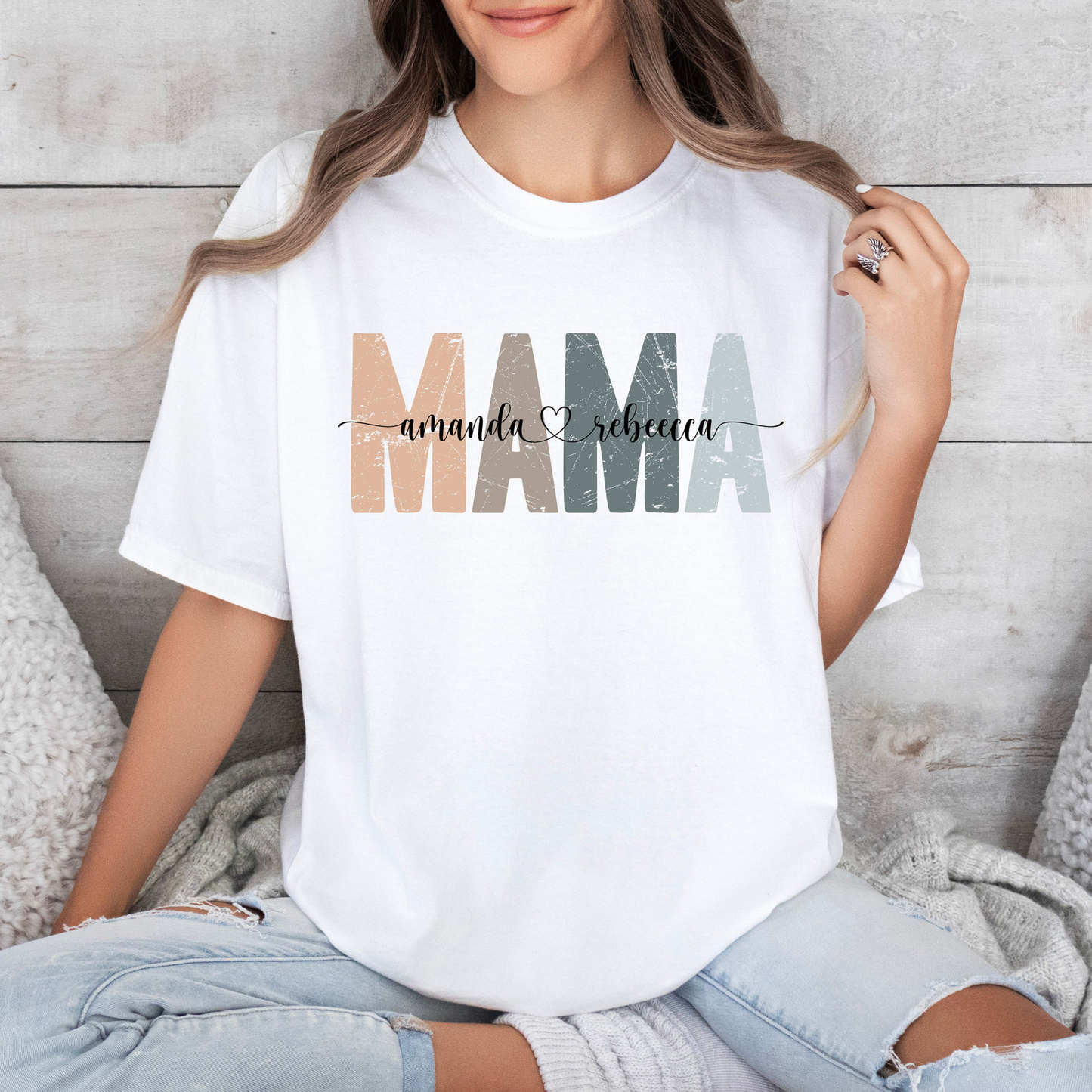 Personalisierte Mama Retro Shirt - Geschenk für Mütter
