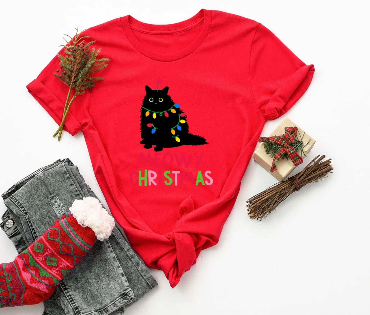 Meowy Christmas Sweatshirt - Weihnachtsgeschenk für Katzenliebhaber