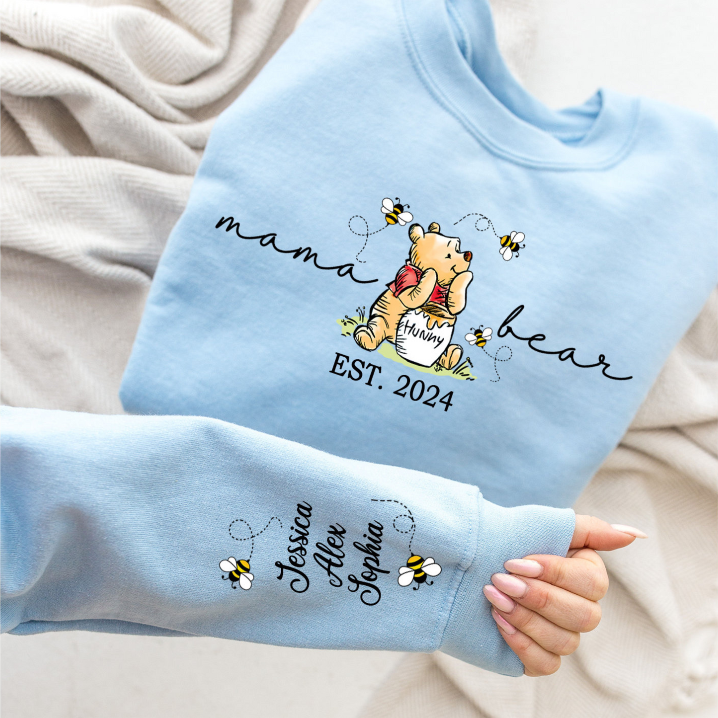 Custom Mama Bear Sweatshirt – Personalized with Kids' Names and Special Years