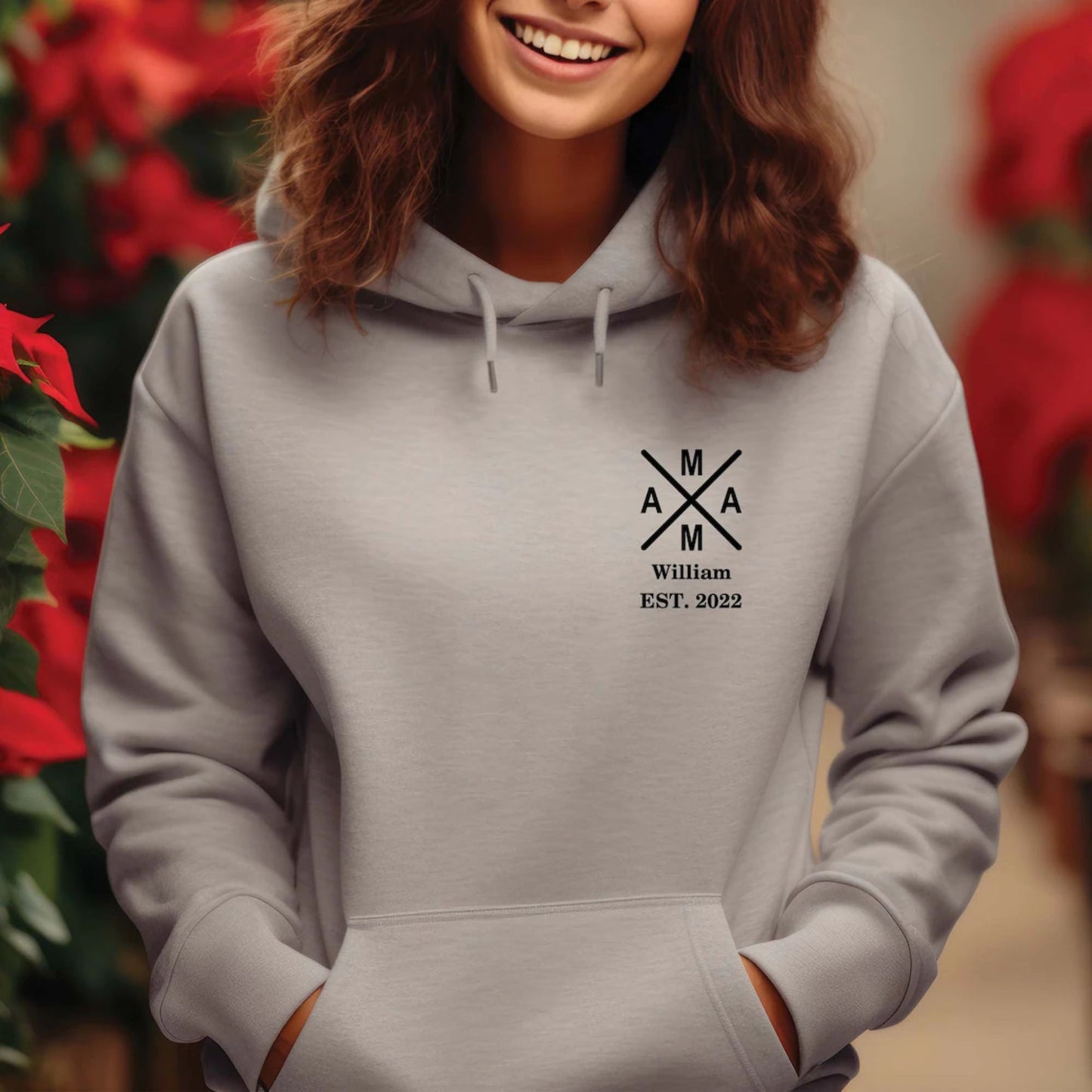 Personalisierter MAMA Hoodie, Est Year Mama Shirt