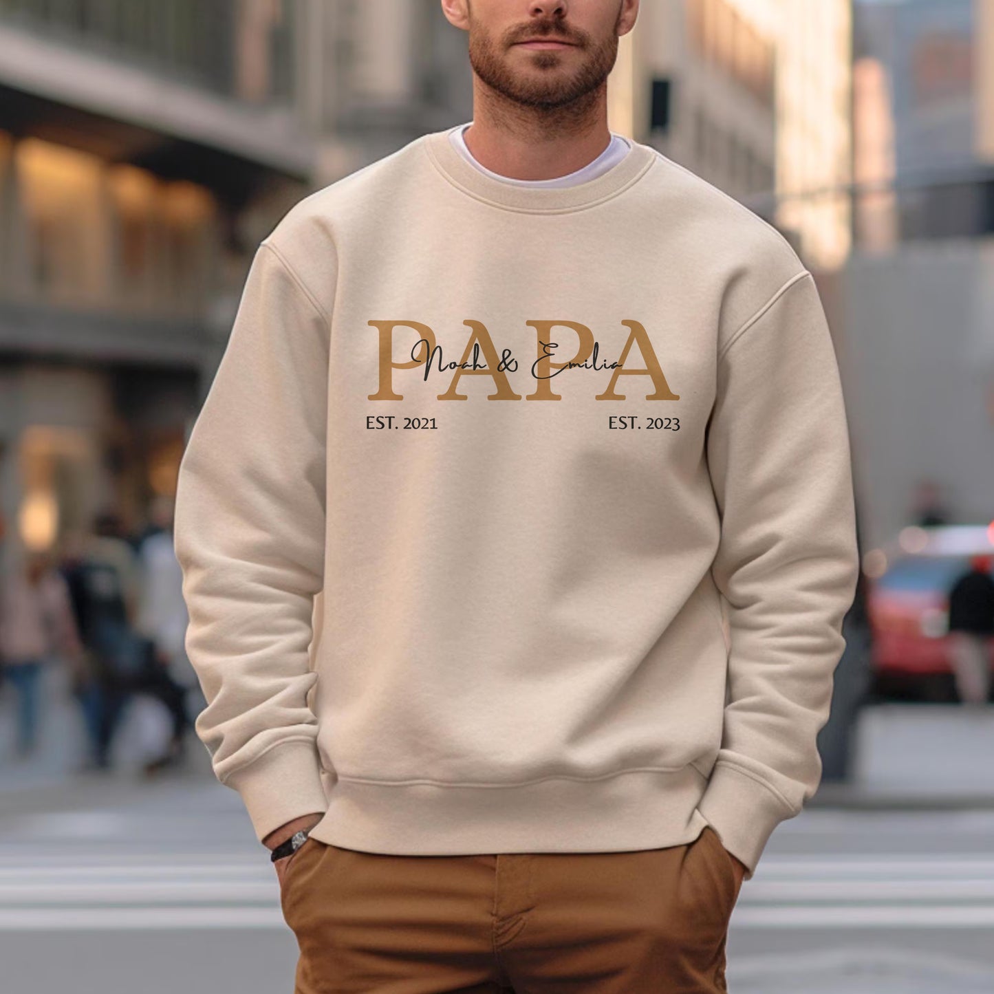 Personalisiertes Papa T-Shirt mit Name – Vatertagsgeschenk