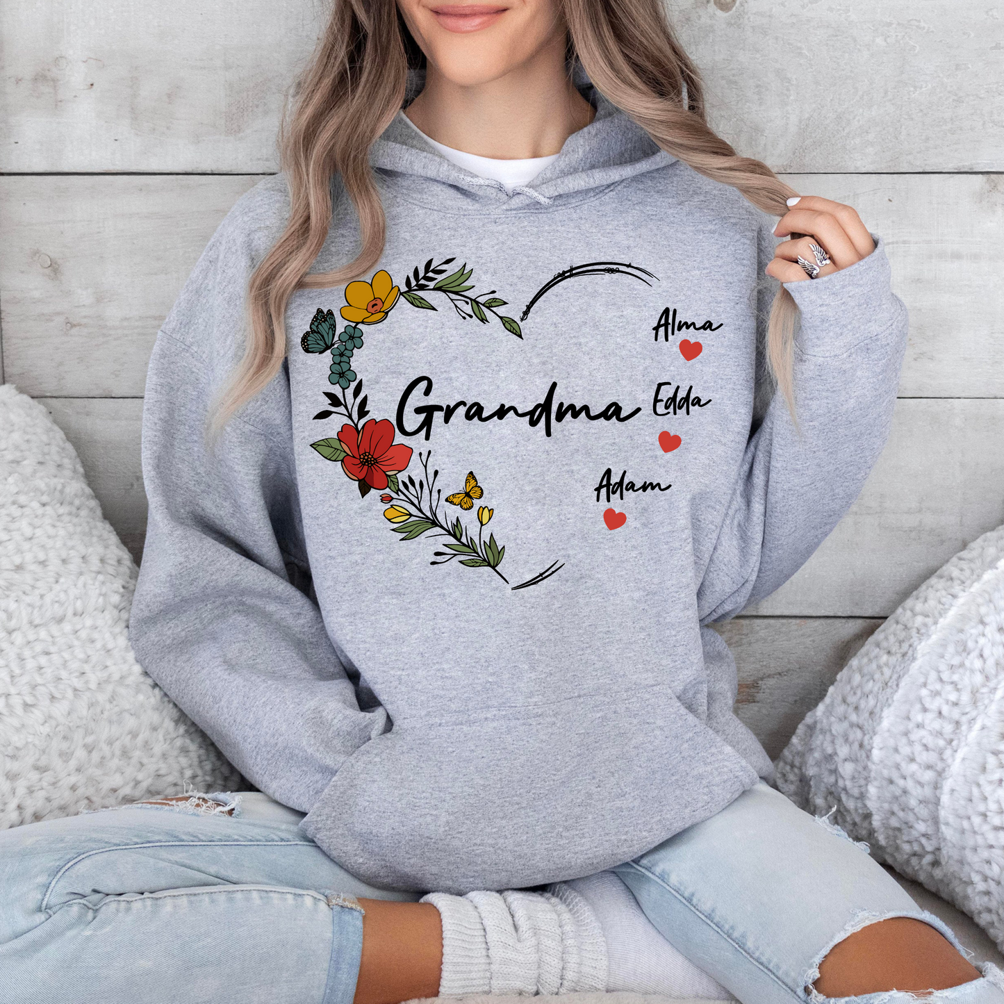 Personalisiertes Oma Sweatshirt - Oma Geschenk mit den Namen der Enkelkinder