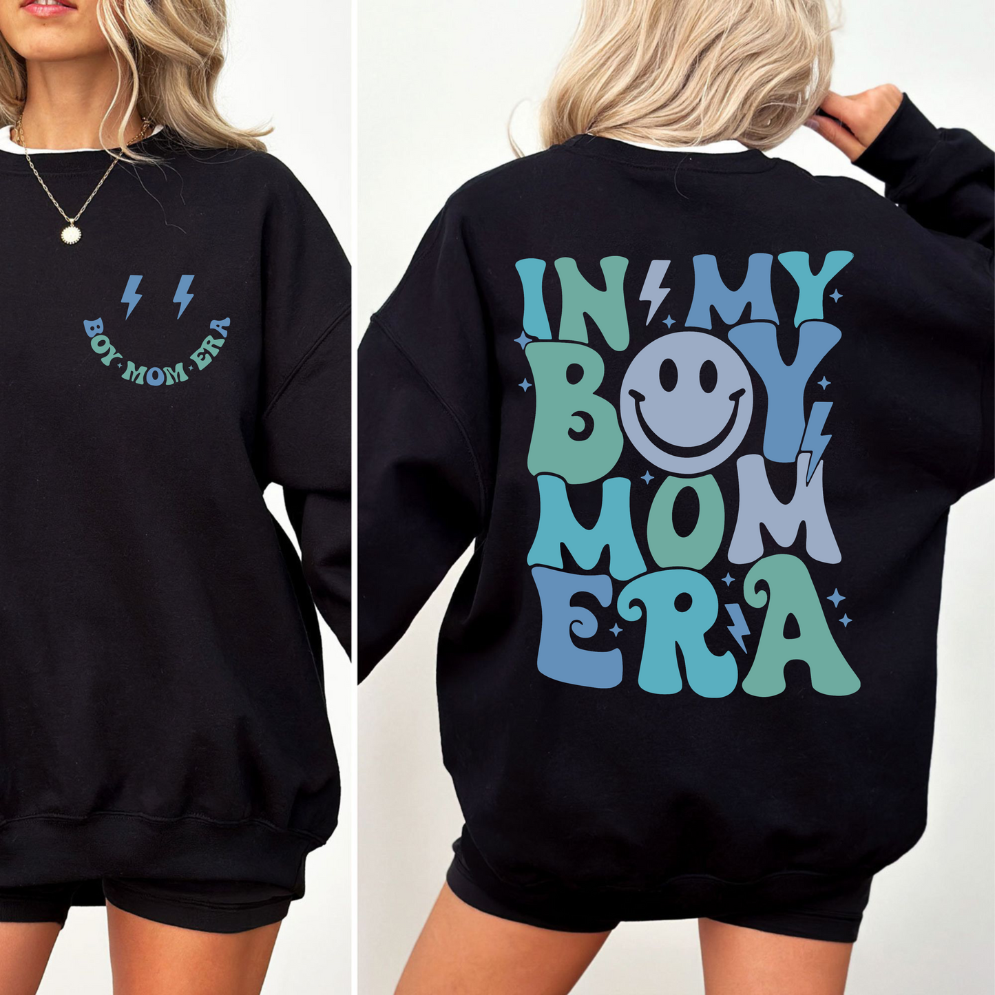 Embracing Motherhood - Personalized Boy Mom Pride Sweatshirt