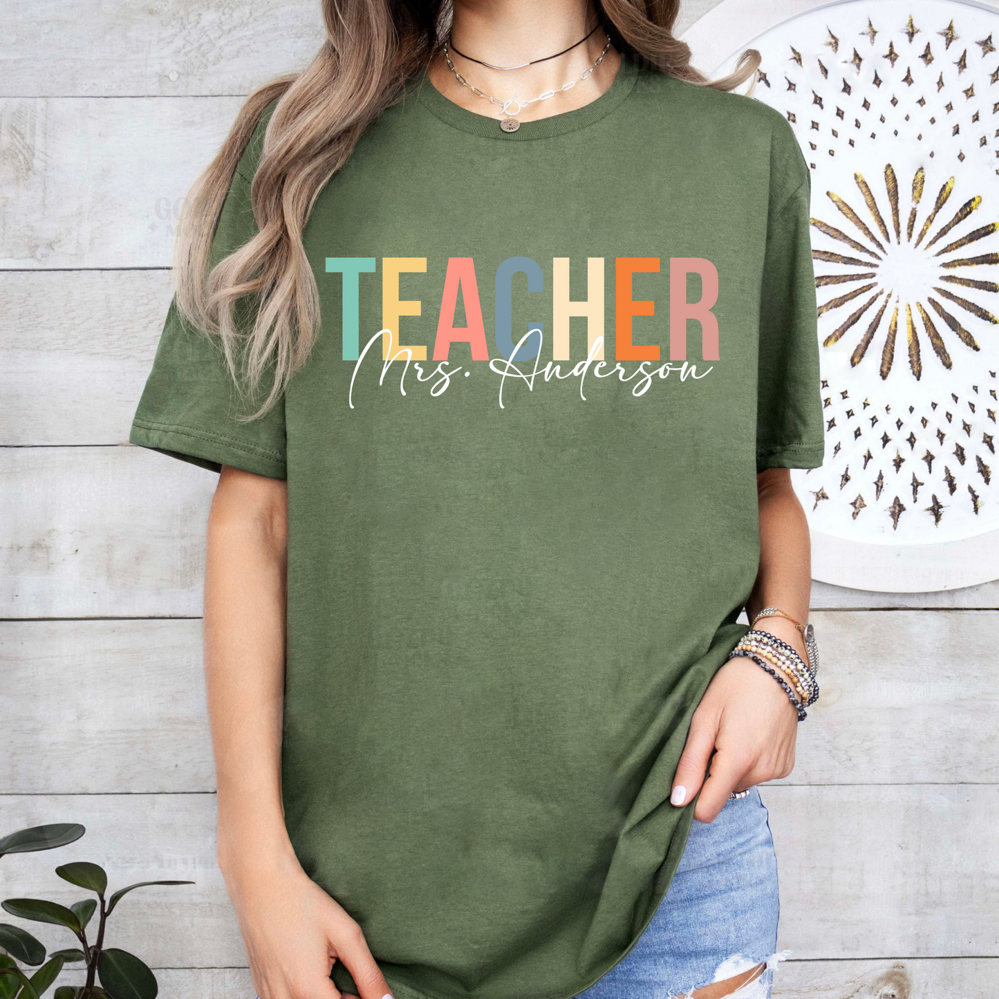 Lehrer Personalisiertes Dankeschön Shirt - Anerkennungsgeschenk mit individuellem Namensdruck