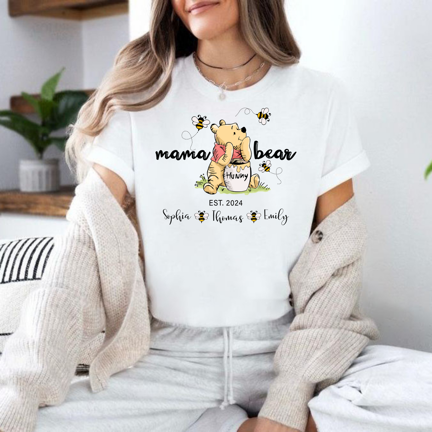 Custom Mama Bear Shirt – Personalized with Kids’ Names and Important Dates