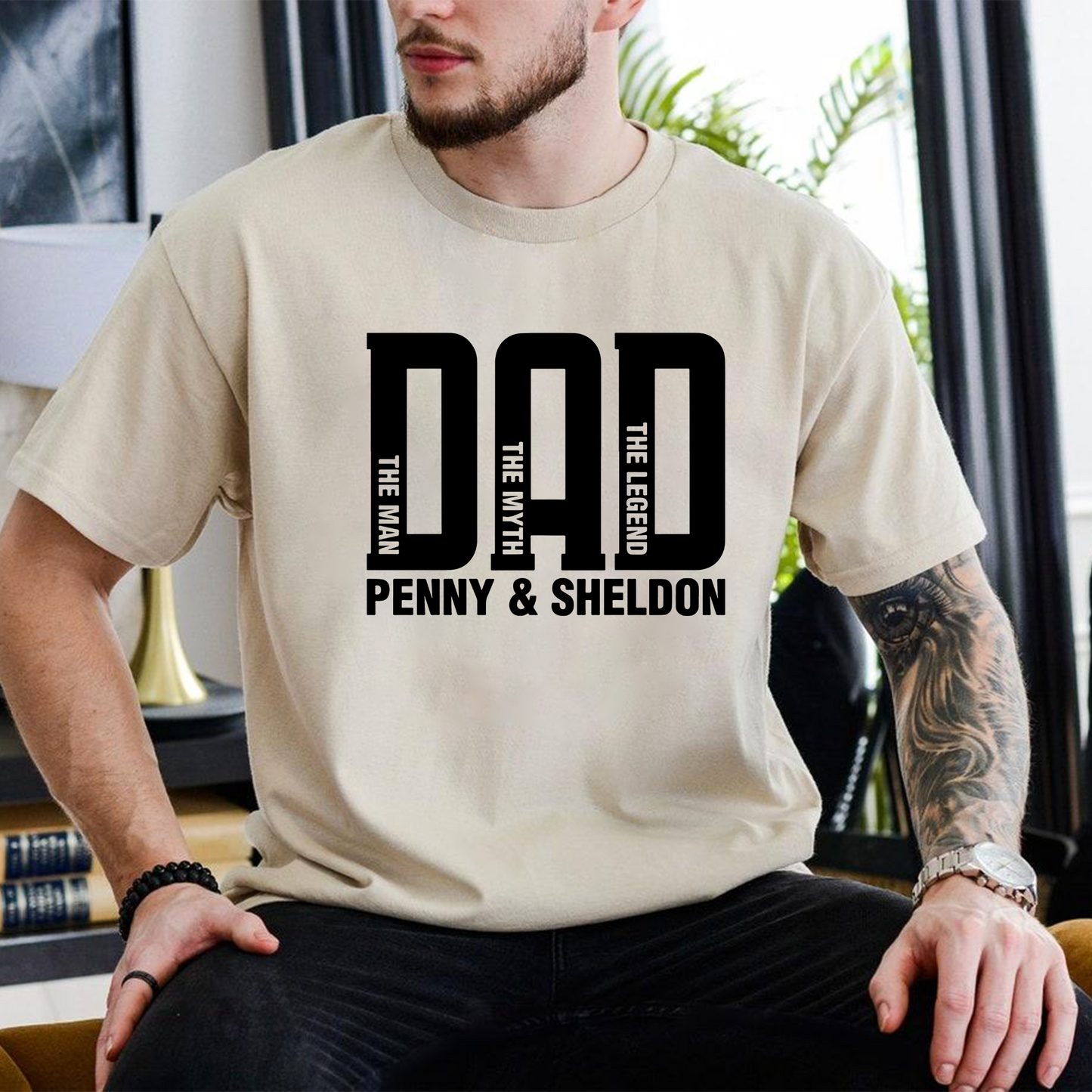 Personalisiertes Papa-Shirt mit Kindernamen - Geschenk zum Vatertag und Weihnachten