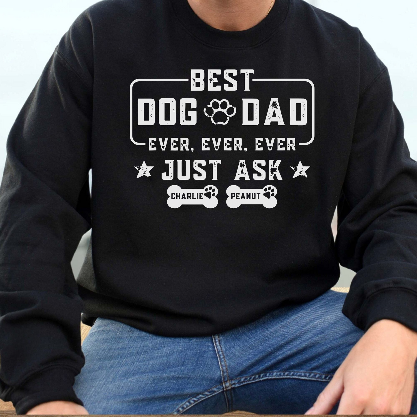 Personalized Best Dog Dad Ever Shirt - Custom Dog Names