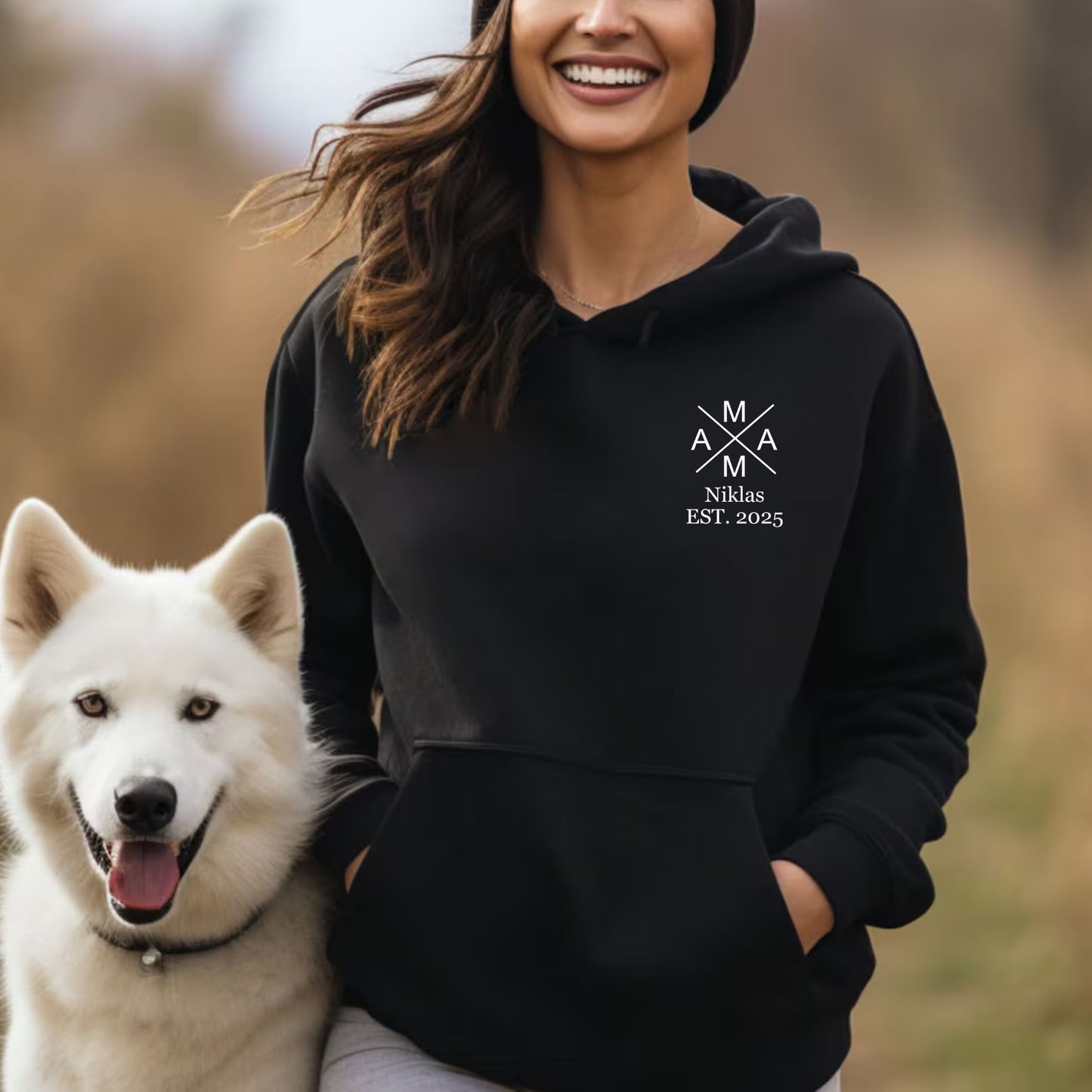 Personalisierter Mama Hoodie mit individuellem Namen und Geburtsjahr, Muttertagsgeschenke
