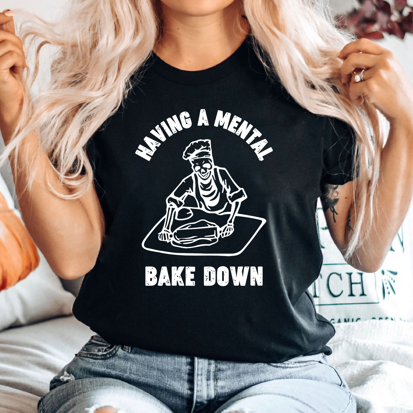 Backspaß mit Skelett - Halloween Kochshirt
