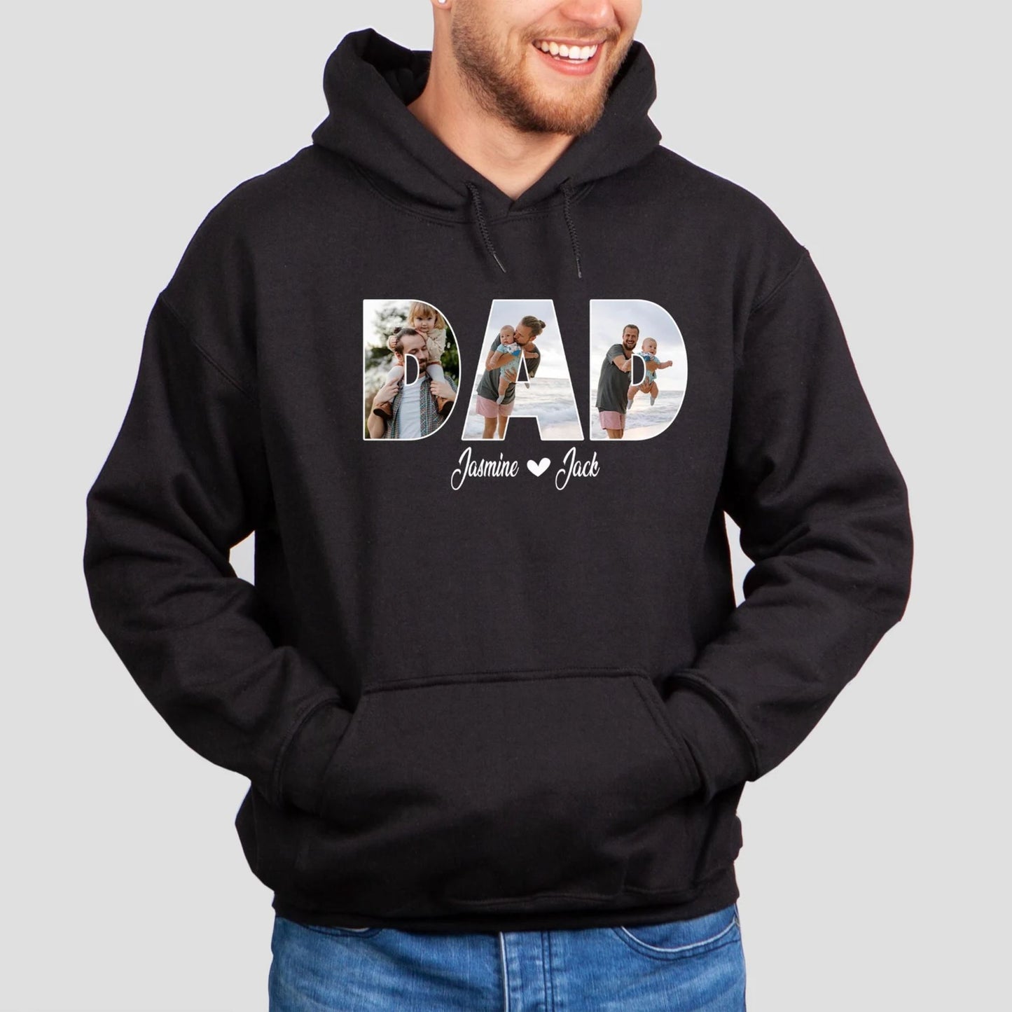 Personalisierter Foto-Hoodie für Papa, Geschenkidee für Papa