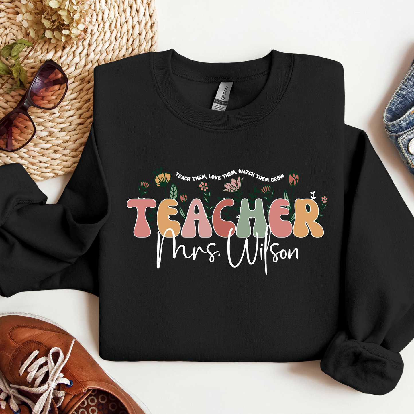 Personalisierte Wildblume, Lehrername Geschenk