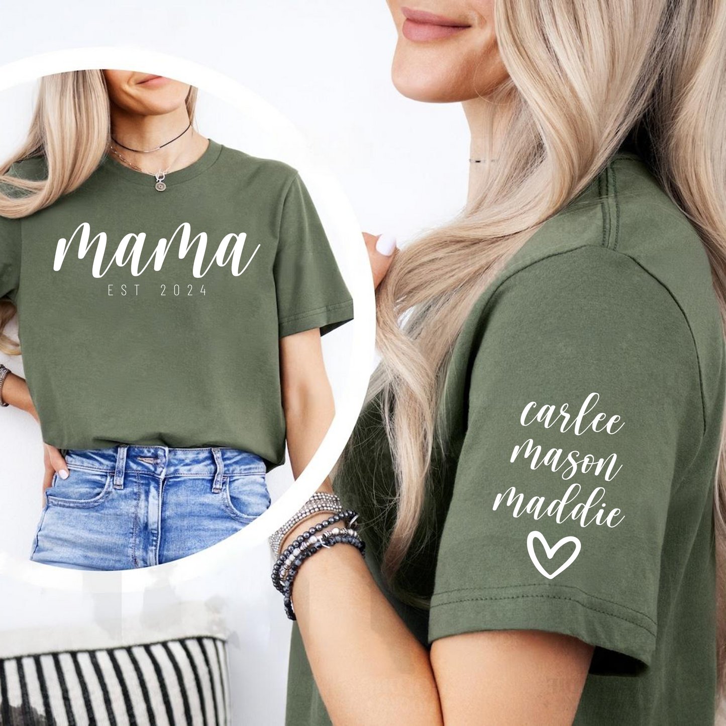 Personalized 'Mama EST' with Children's Names