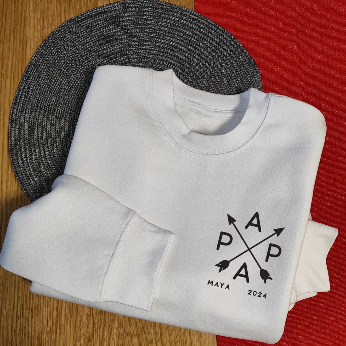 Individuell gestaltetes Papa-Sweatshirt, Papa-Pullover mit den Namen der Kinder