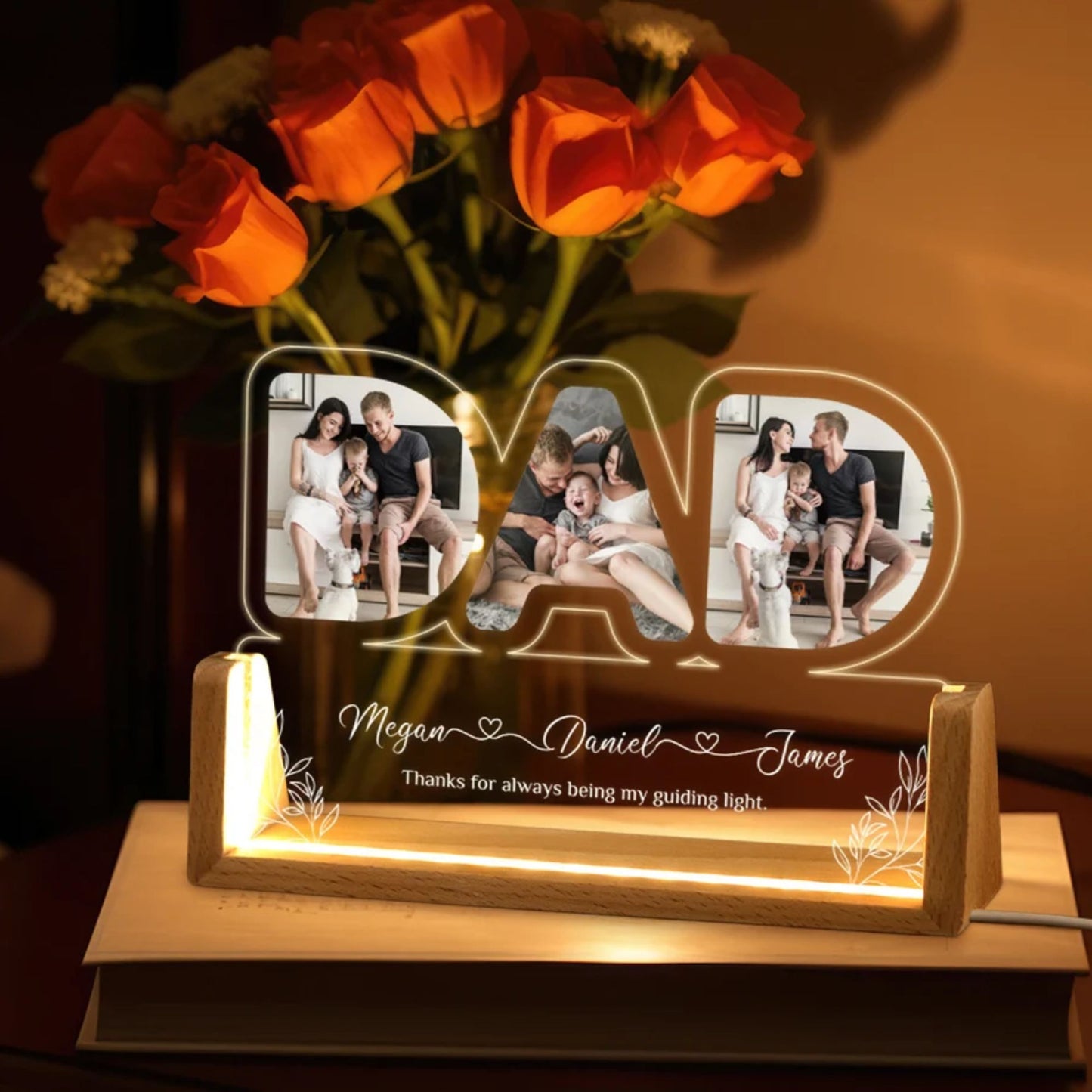 Personalisierte Foto Nachtlampe - Geschenke für Papa, Mama