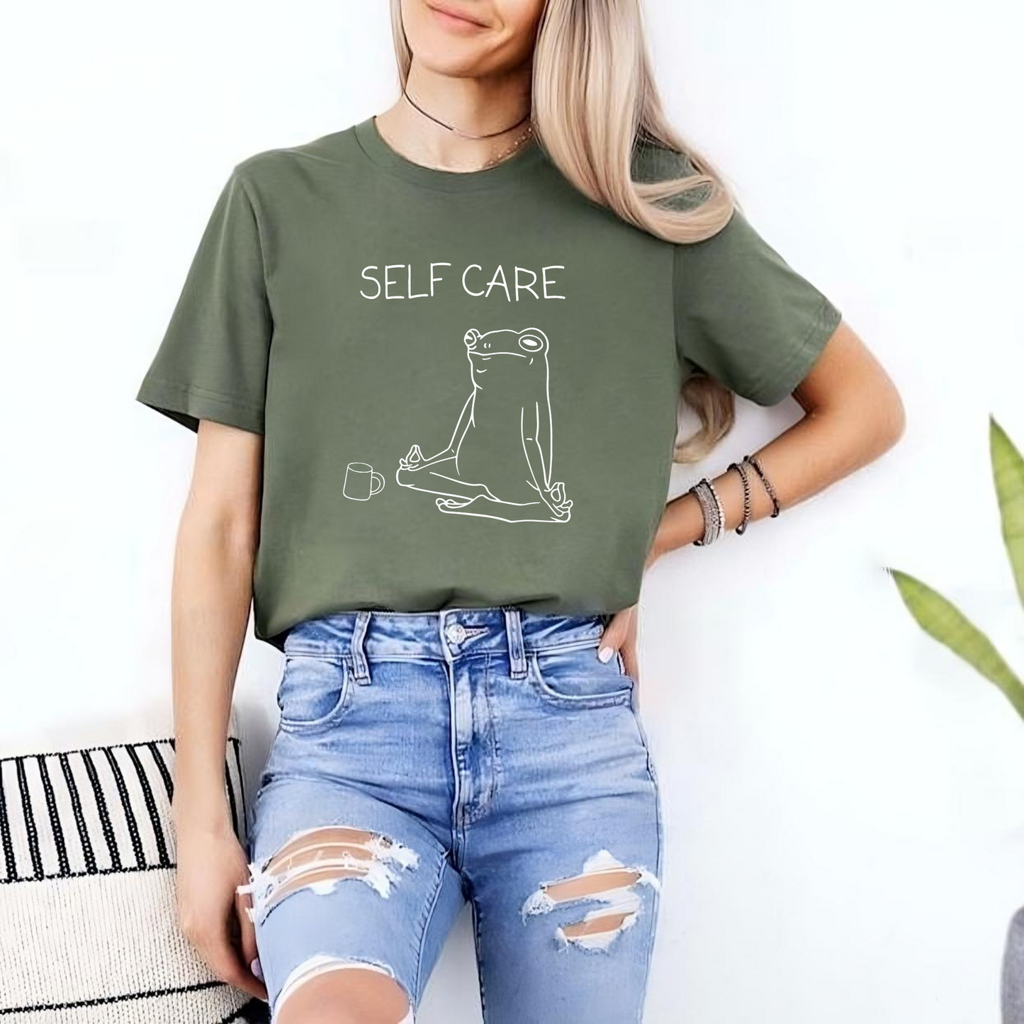 Self-Care Frosch T-Shirt - Geschenk für Entspannung