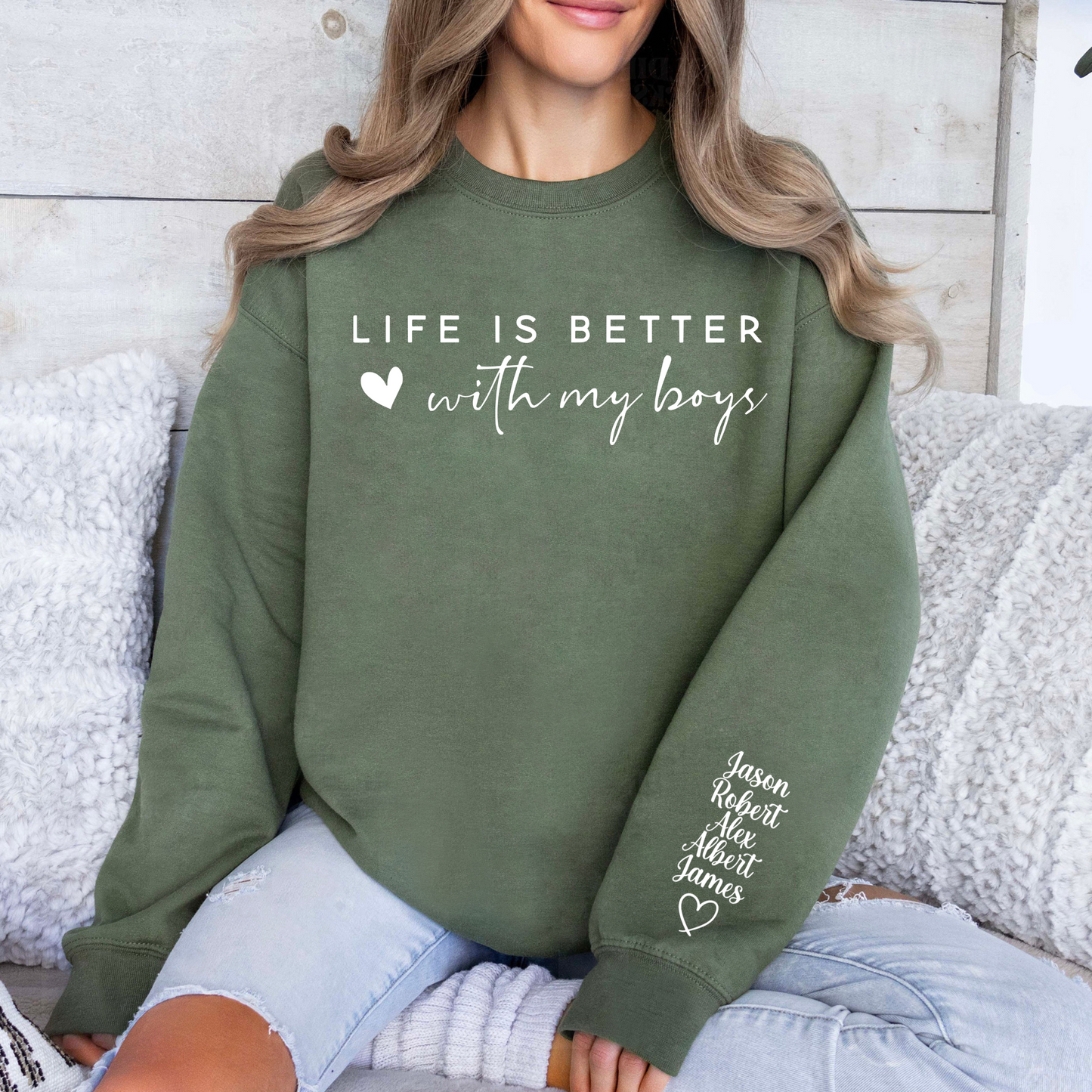 Bessere Tage mit meinen Jungs – Personalisiertes Besonderes Geschenk für Eine Mama von Jungs