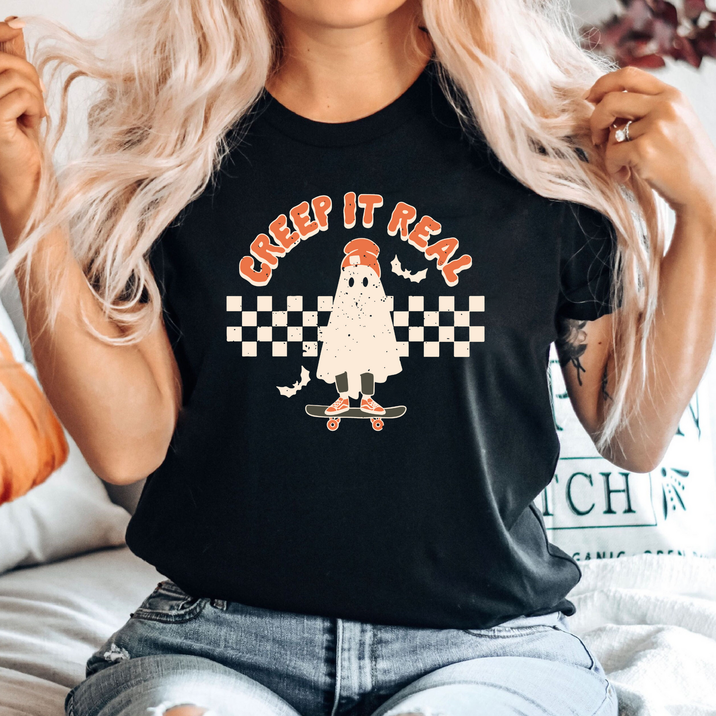 Vintage-Geister-Halloween-T-Shirt - Geschenk für Herbstliebhaber