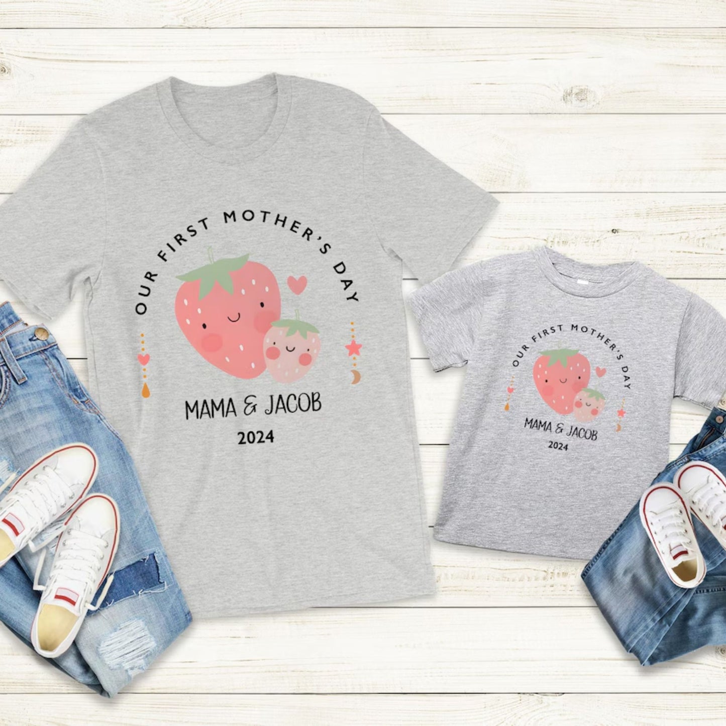 First Mother's Day Matching Mom And Baby Shirt And Bodysuit