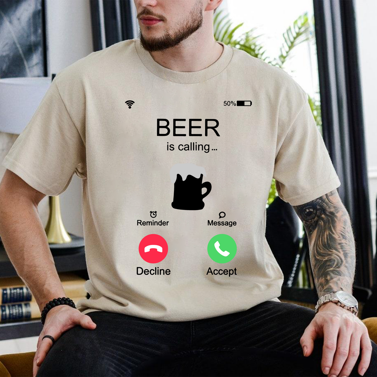 Anruf für Bier - Lustiges T-Shirt für Freizeit und Spaß