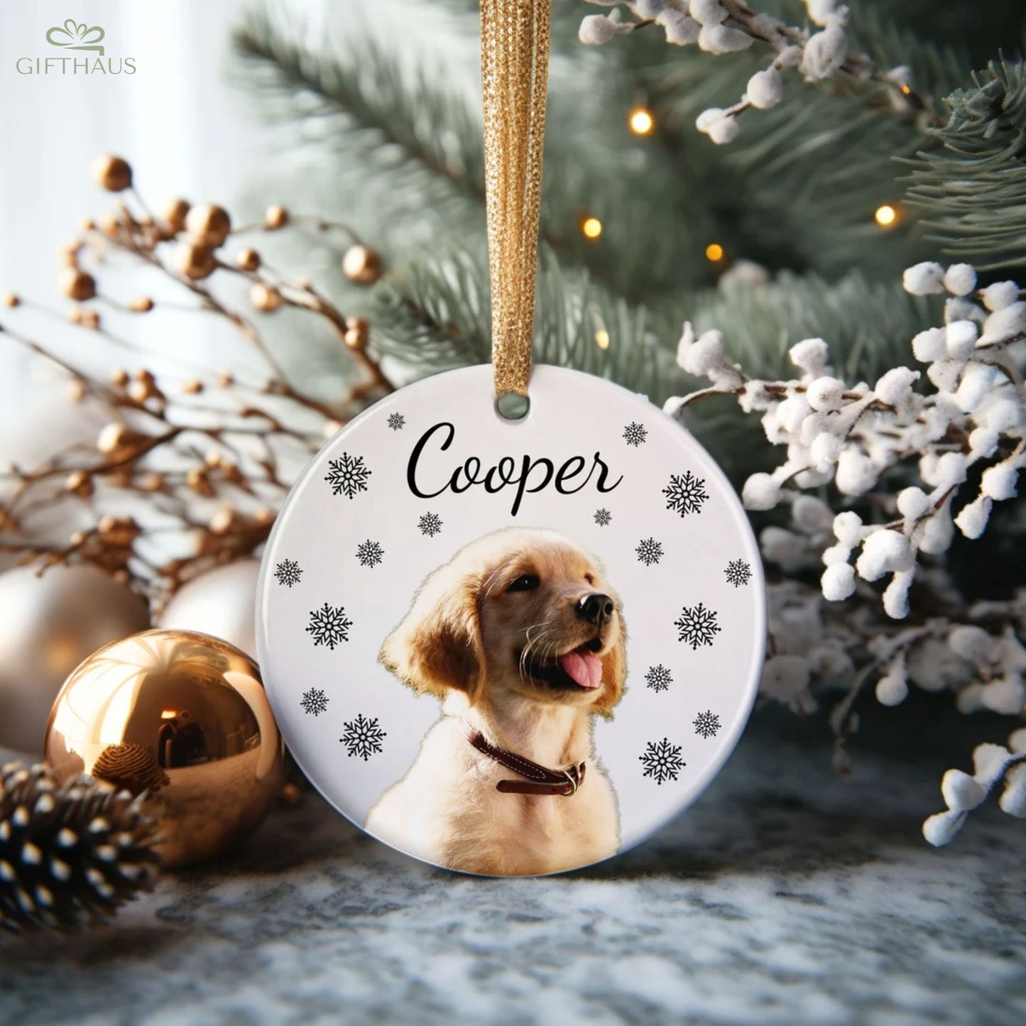 Personalisierter Hundebild-Ornament, Individuelle Weihnachtsgeschenke für Haustierliebhaber