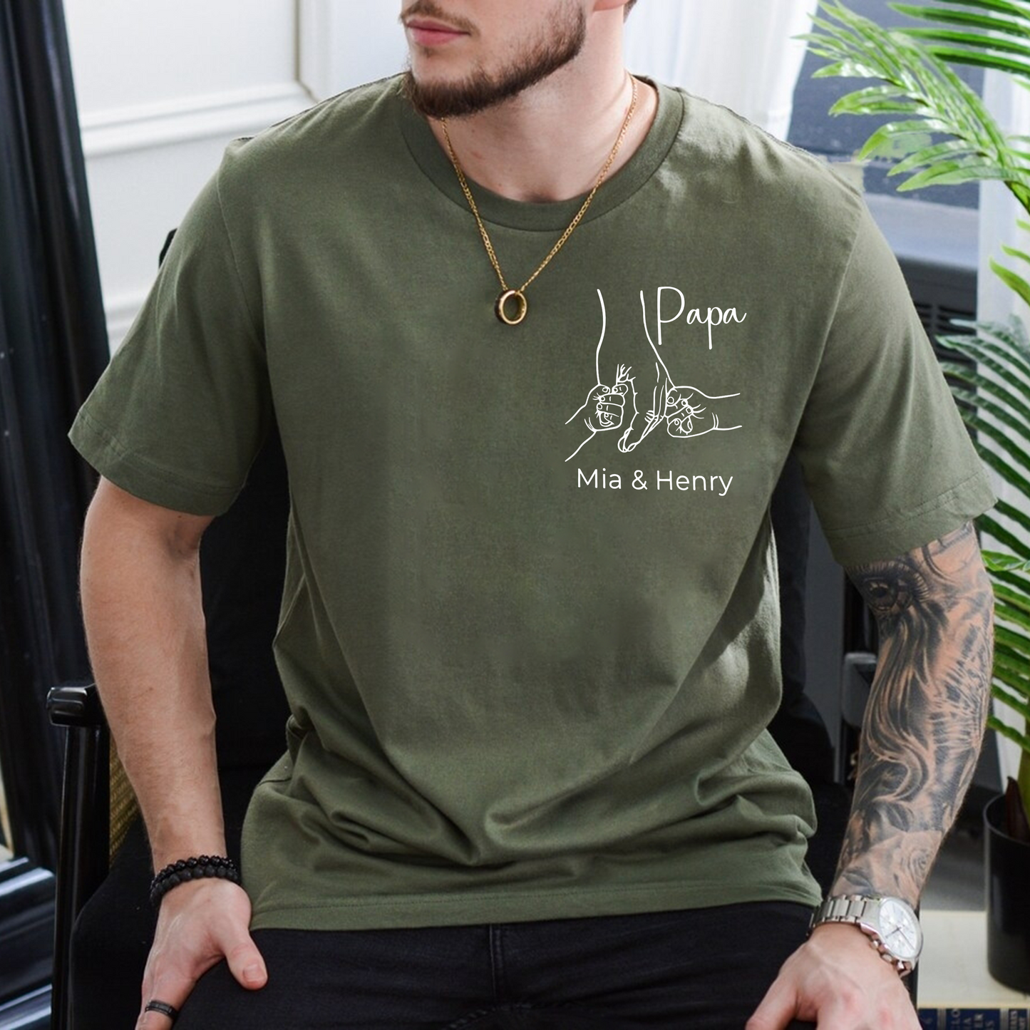 Customizable Dad Shirt – Personalize with Title and Names for Father's Day