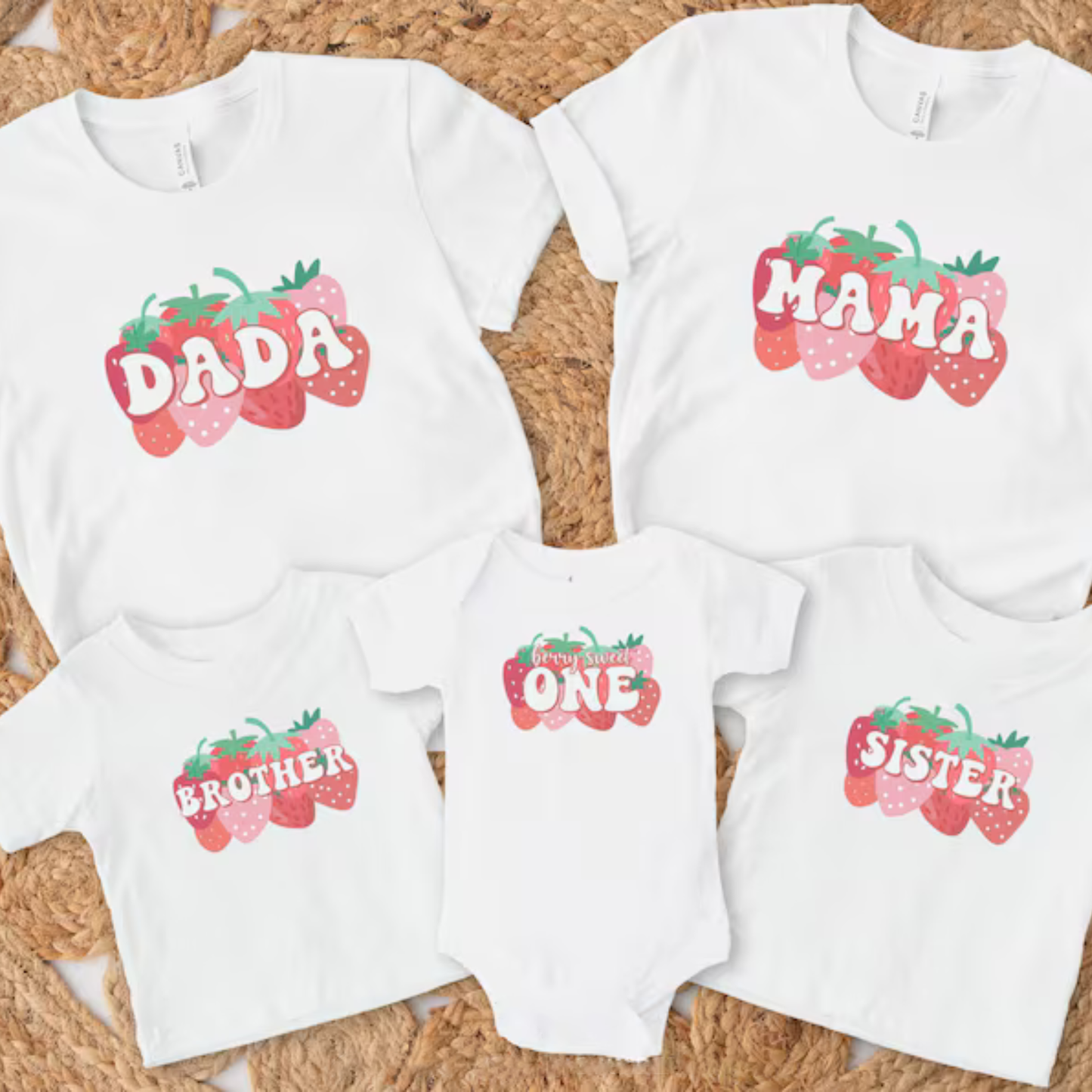 Erdbeer Erstgeburtstag Familien-Abstimmungs-T-Shirt - Geburtstagsgeschenk