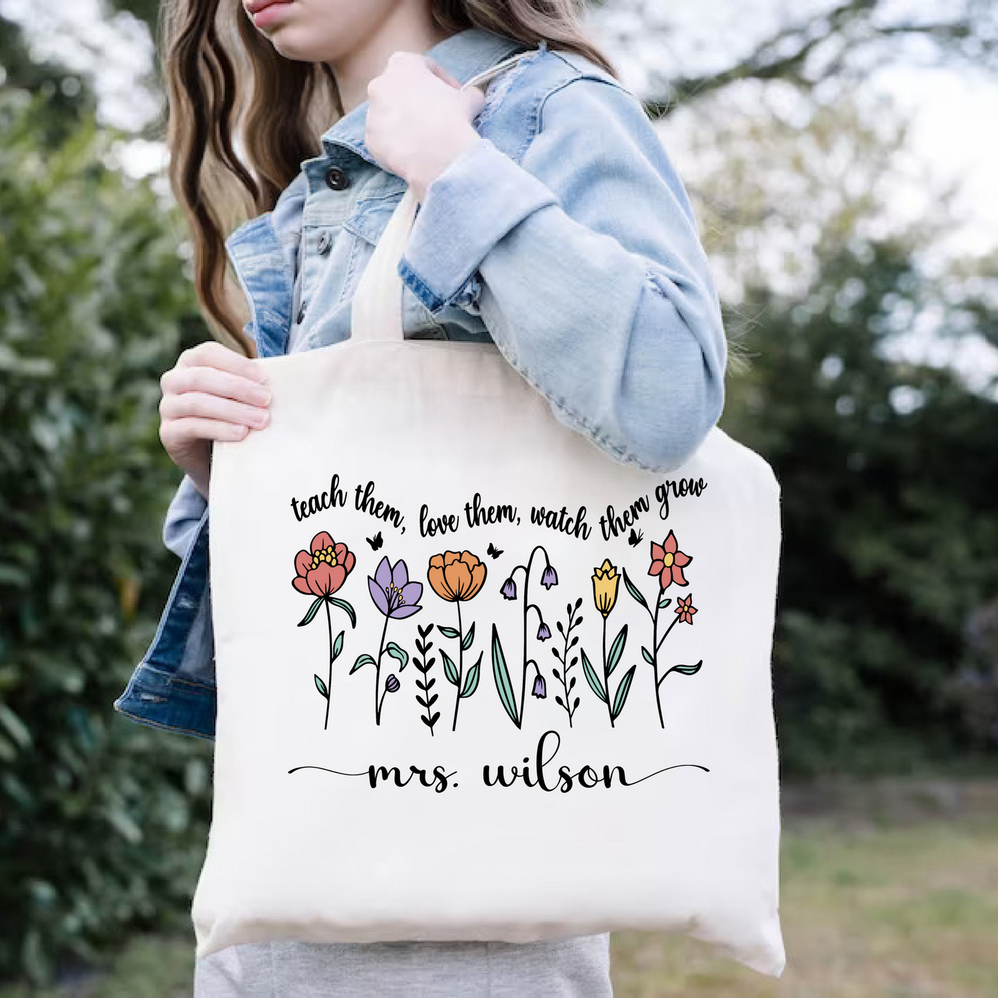 Personalisierte Dankeschön-Tasche für Lehrer mit individuellem Namen