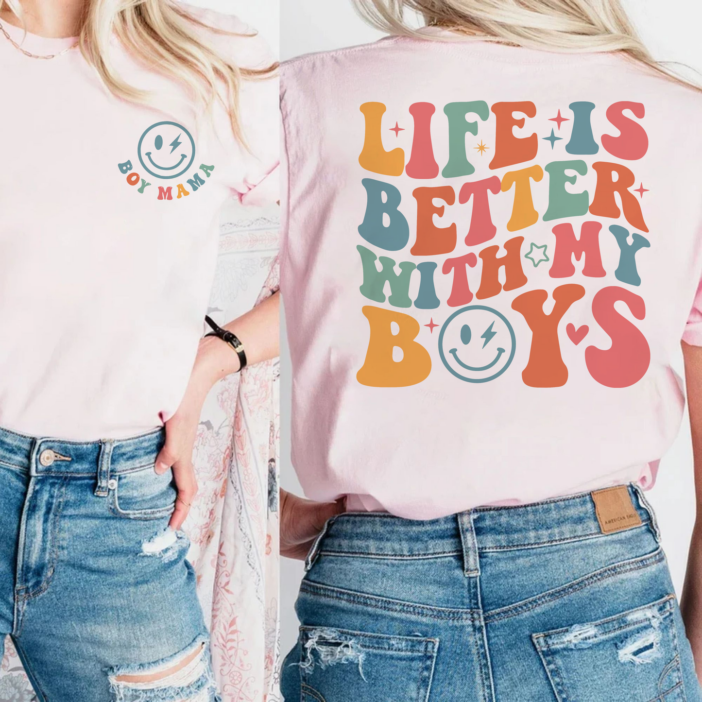 Life is Better With My Boys Shirt - Mom of Boys Gift