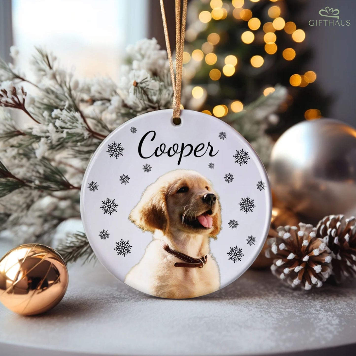 Personalisierter Hundebild-Ornament, Individuelle Weihnachtsgeschenke für Haustierliebhaber